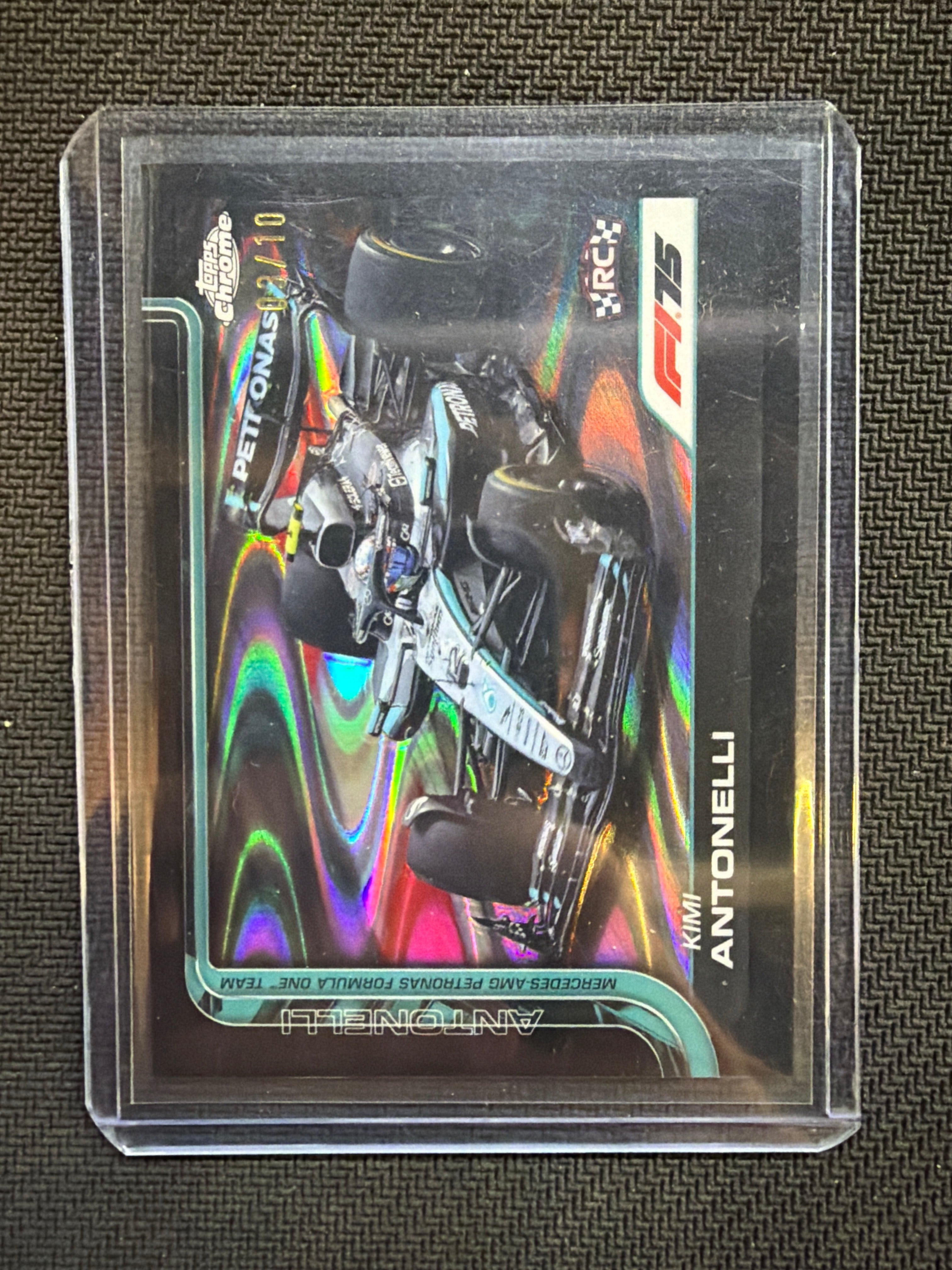 2025 Topps Chrome F1 Kimi Antonelli Rookie Black Raywave /10