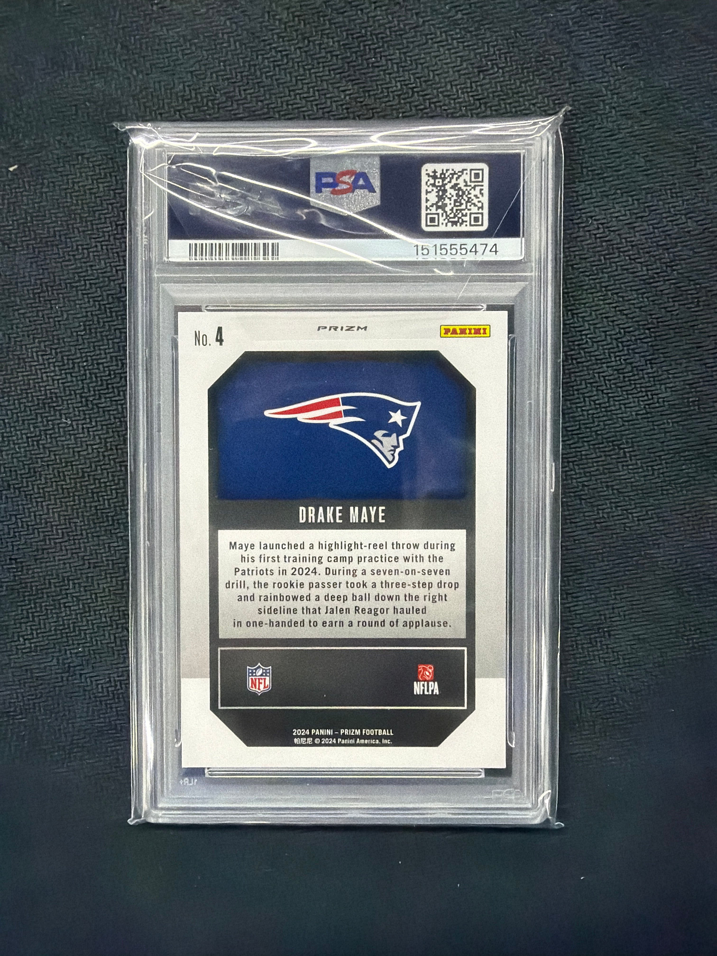 2024 Prizm Drake Maye Emergent Green Prizm PSA 9