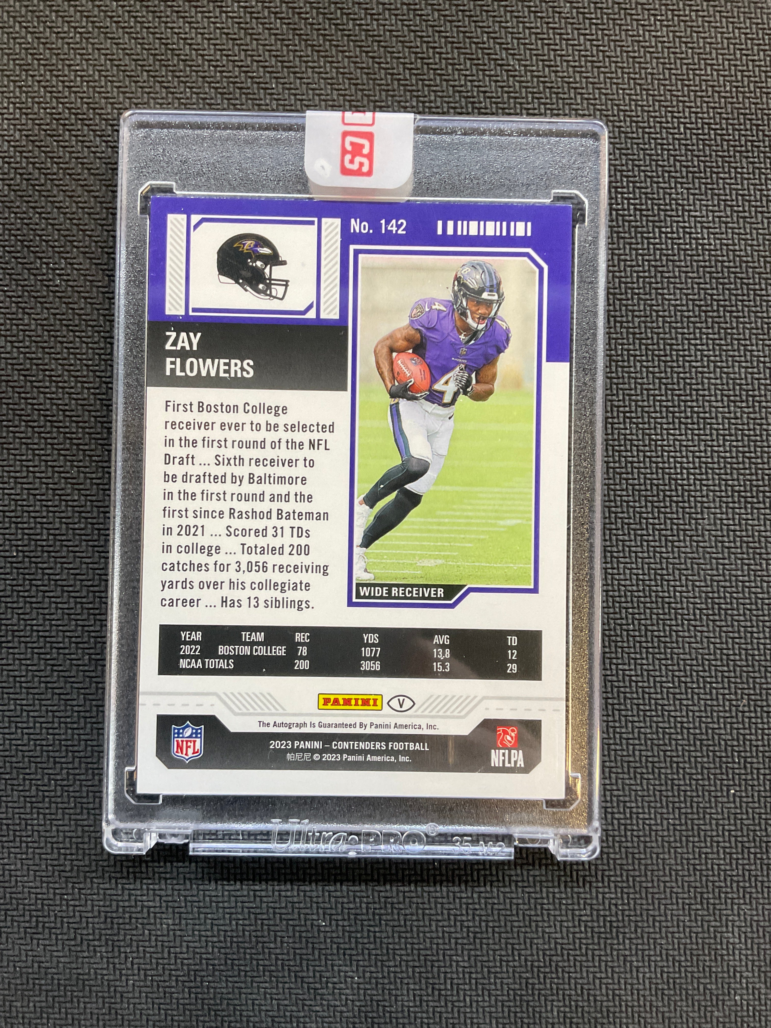 2023 Panini Contenders Zay Flowers Rookie Auto /99 Ravens