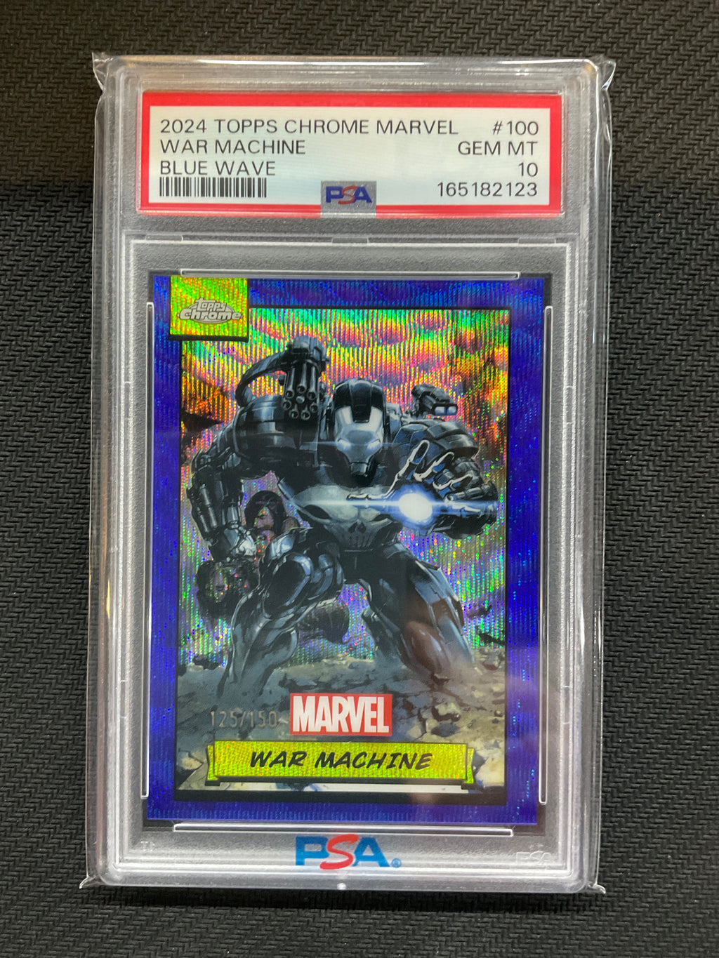 2024 Topps Chrome Marvel War Machine Blue Wave /150 PSA 10 123
