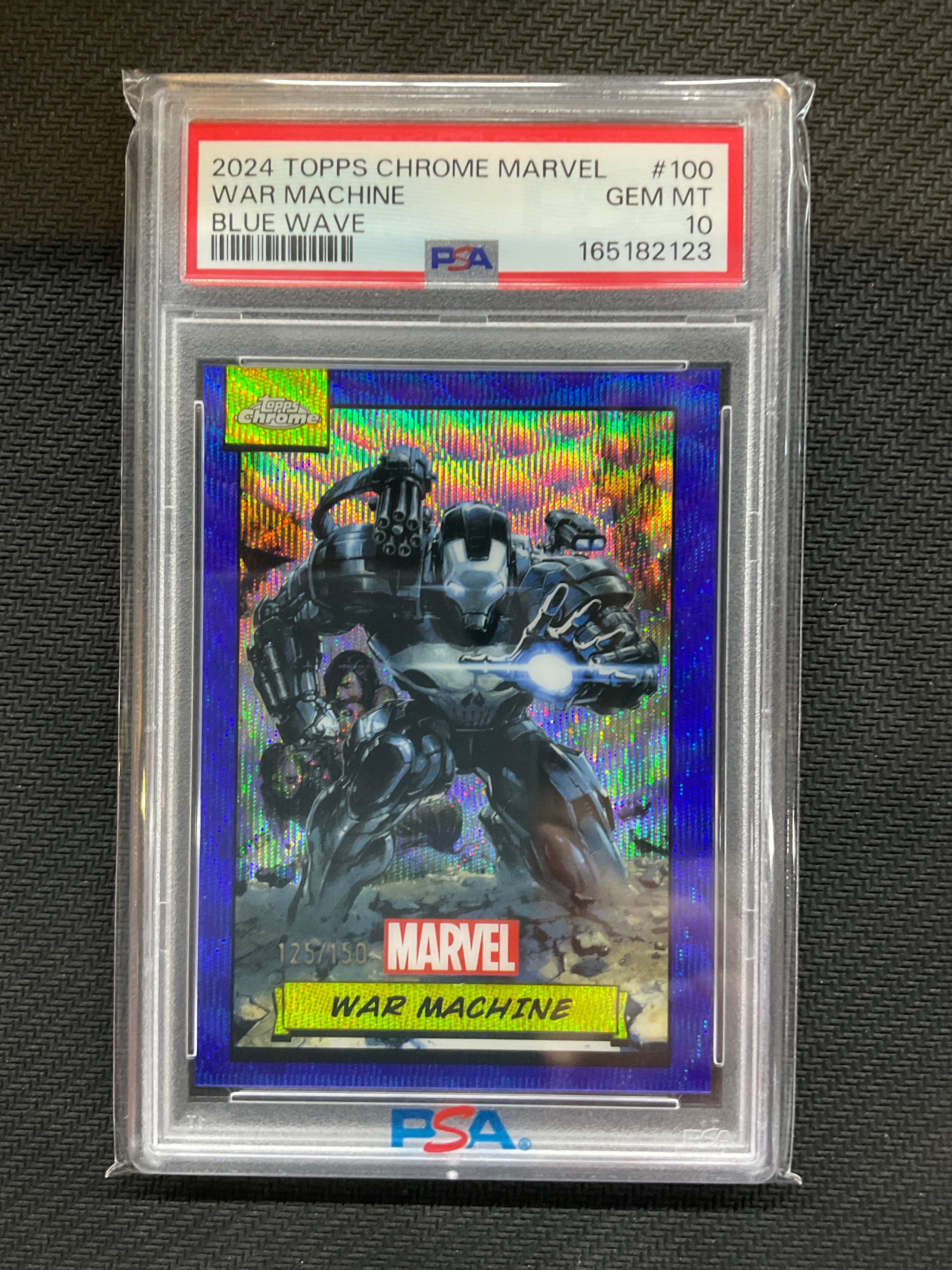 2024 Topps Chrome Marvel War Machine Blue Wave /150 PSA 10 123