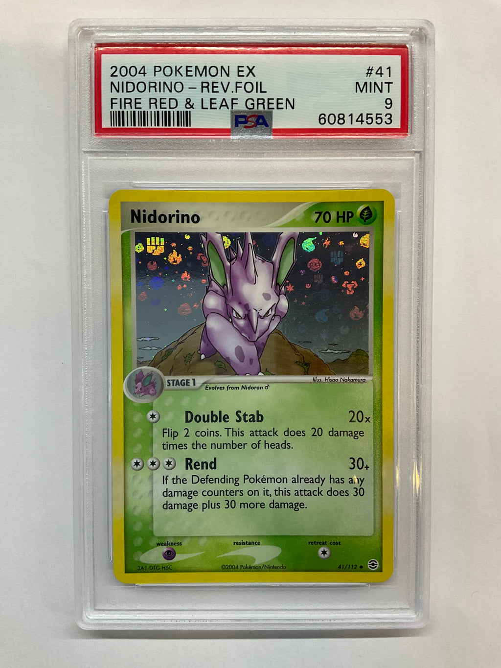 2004 Pokemon Fire Red & Leaf Green Nidorino Rev Foil 41 PSA 9