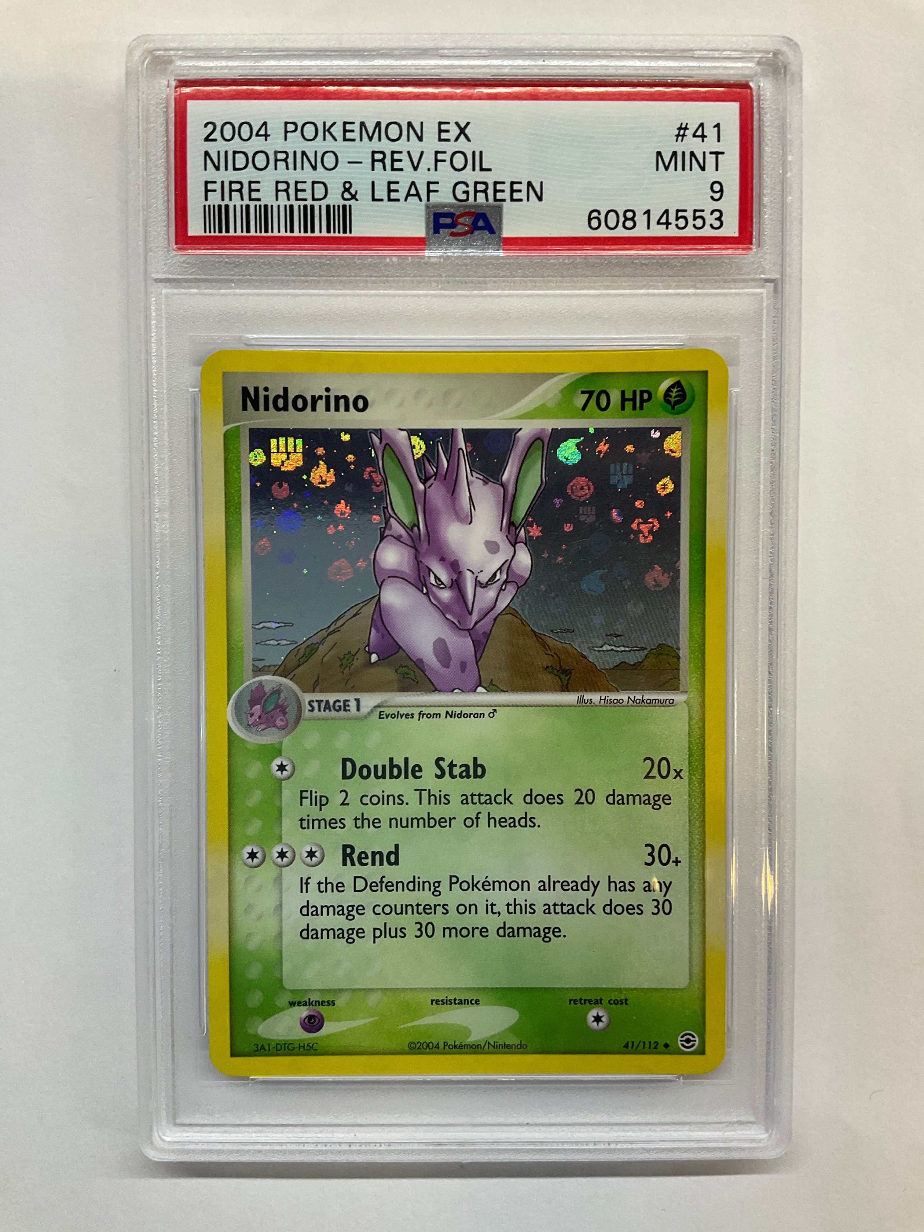 2004 Pokemon Fire Red & Leaf Green Nidorino Rev Foil 41 PSA 9