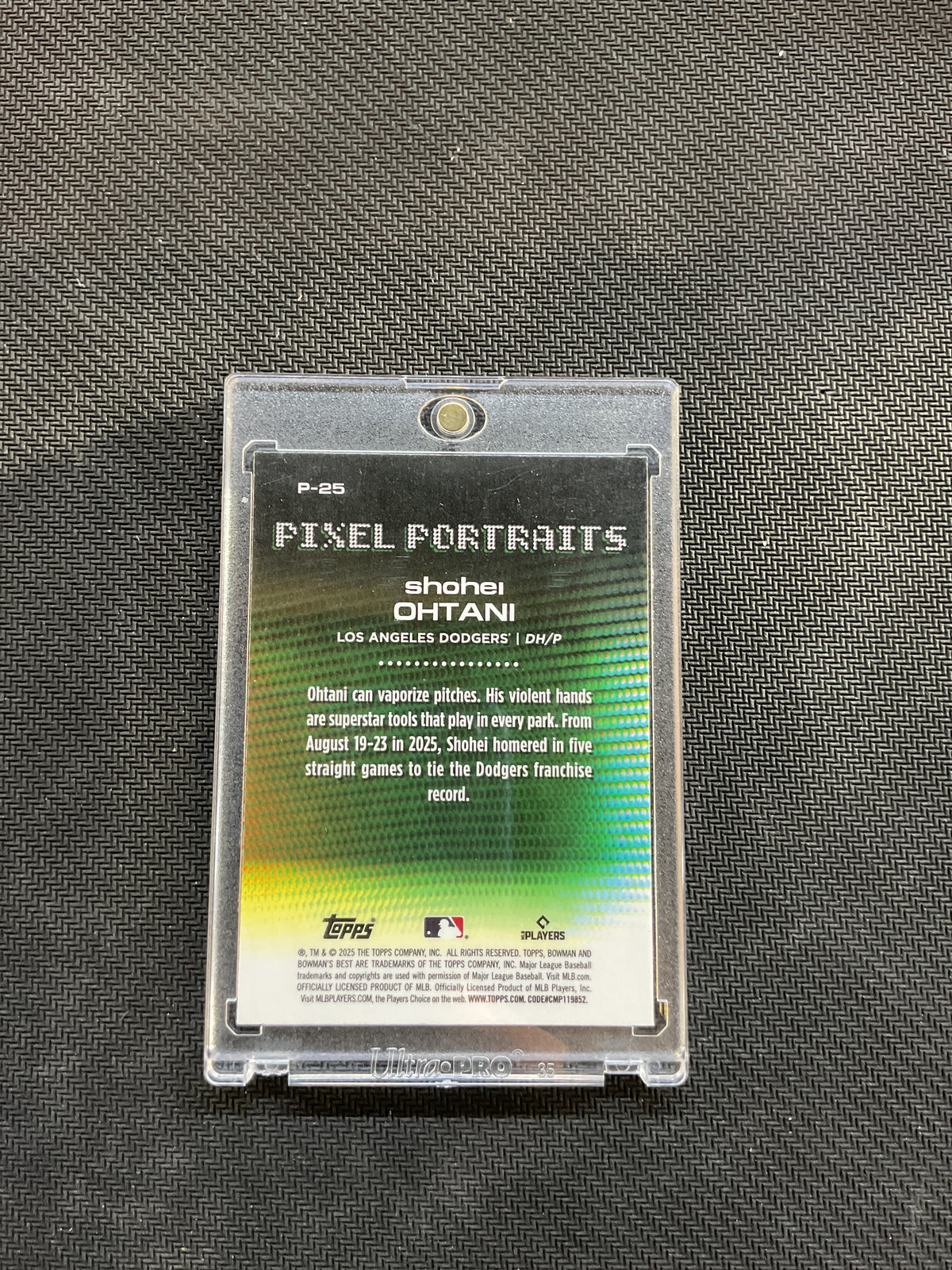 2025 Bowman's Best Shohei Ohtani Pixel Portriats Refractor Dodgers
