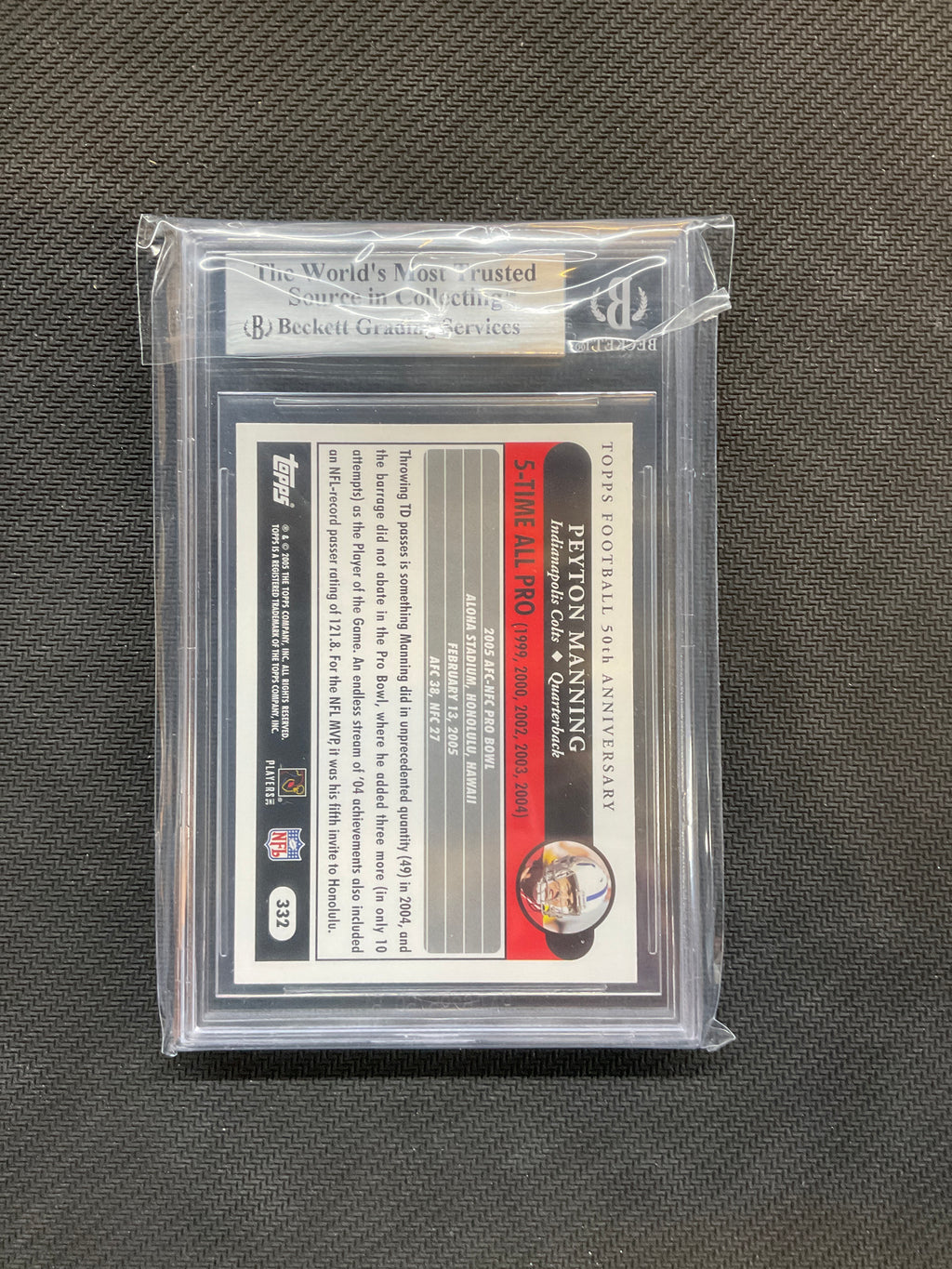 2005 Topps Peyton Manning BGS 9 All-Pro