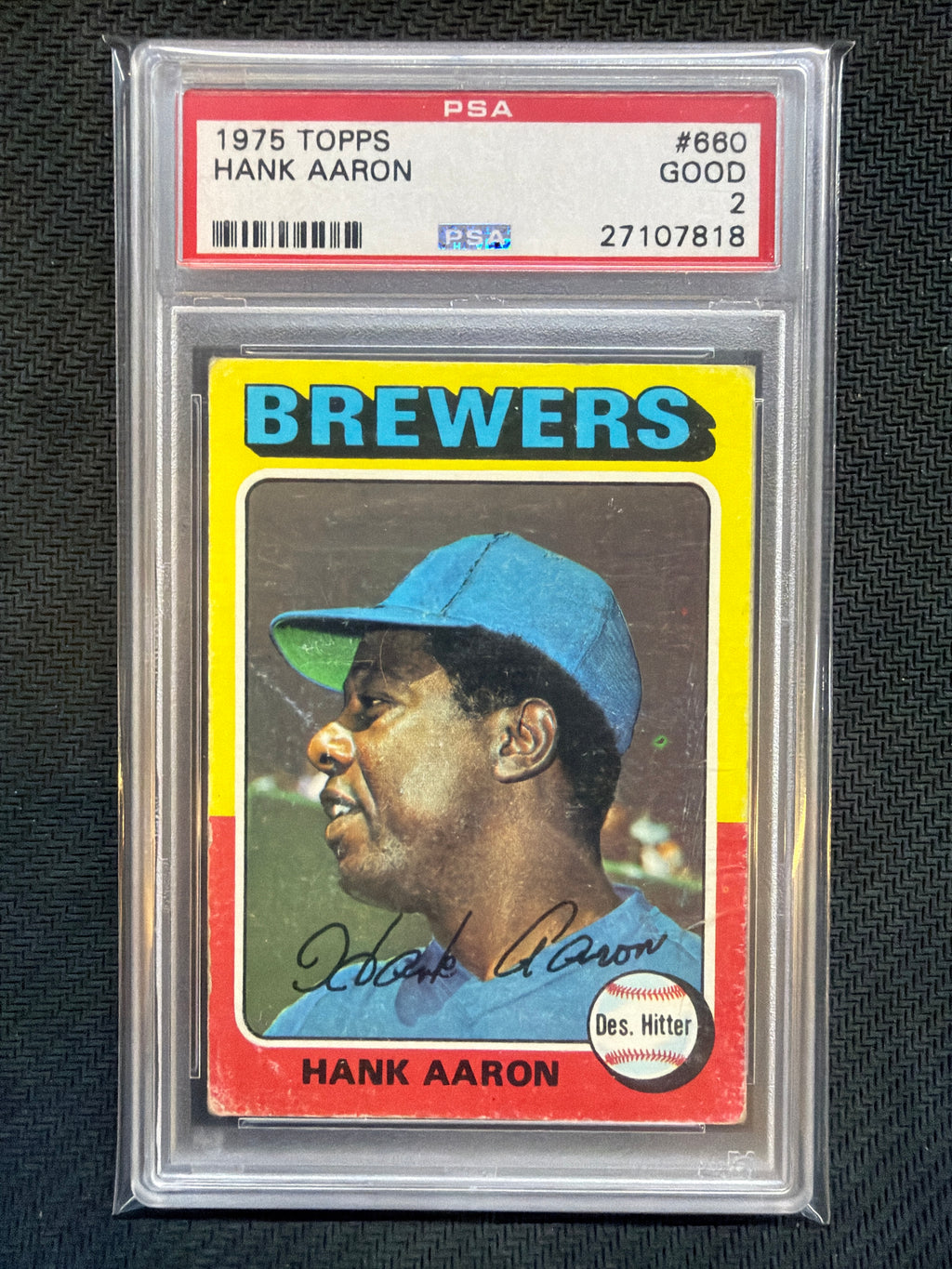 1975 Topps Hank Aaron #660 PSA 2 Brewers