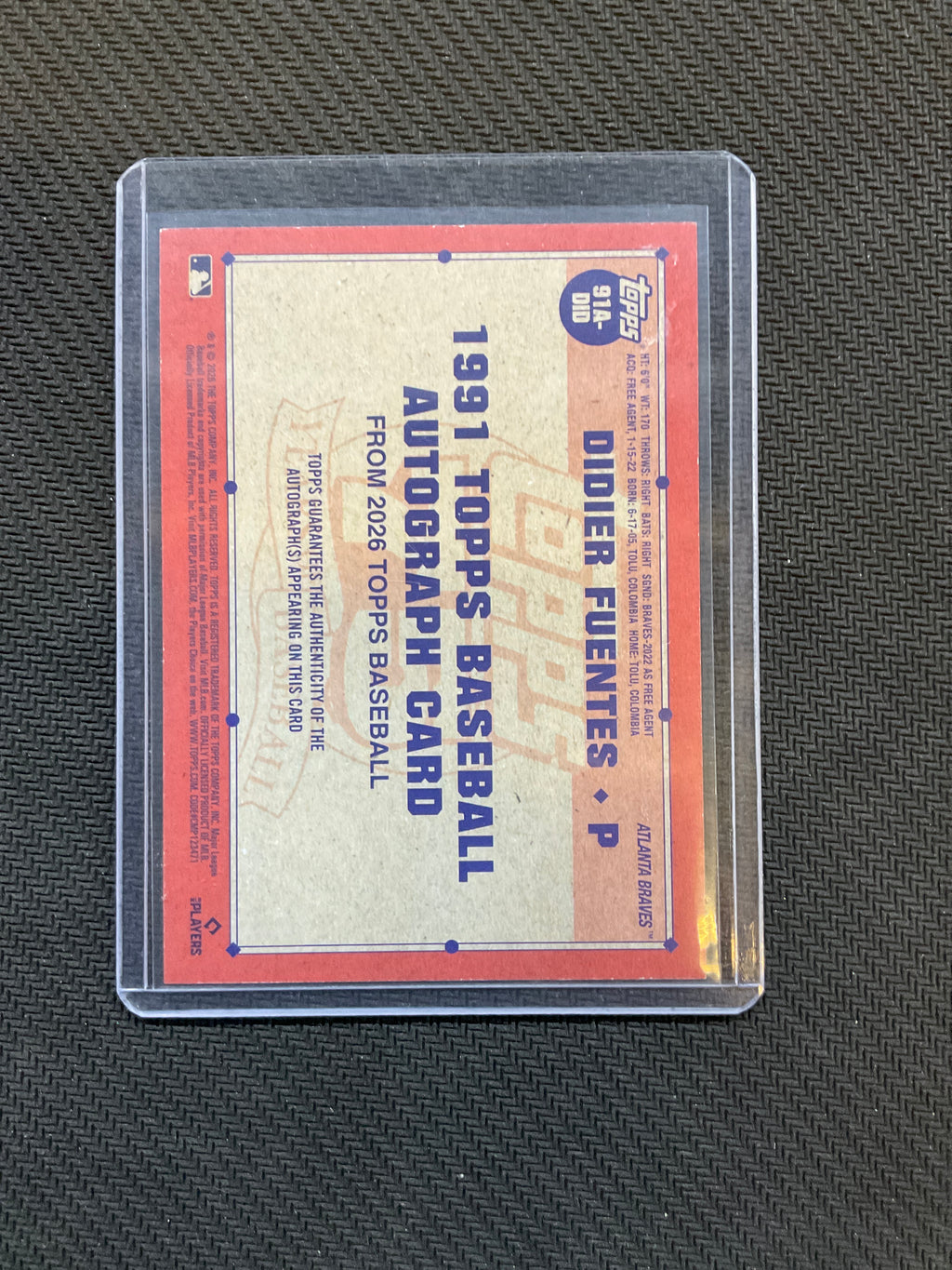 2026 Topps 91 Didier Fuentes Rookie Auto /99 Braves