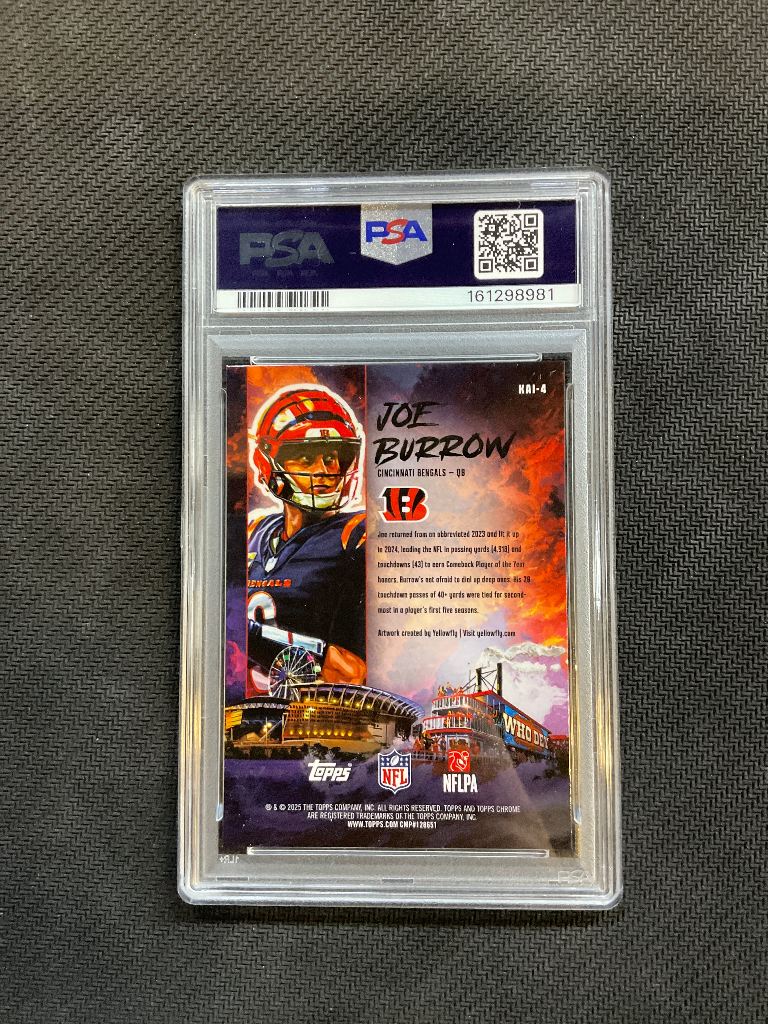 2025 Topps Chrome Joe Burrow Kaiju PSA 10 Case Hit 981