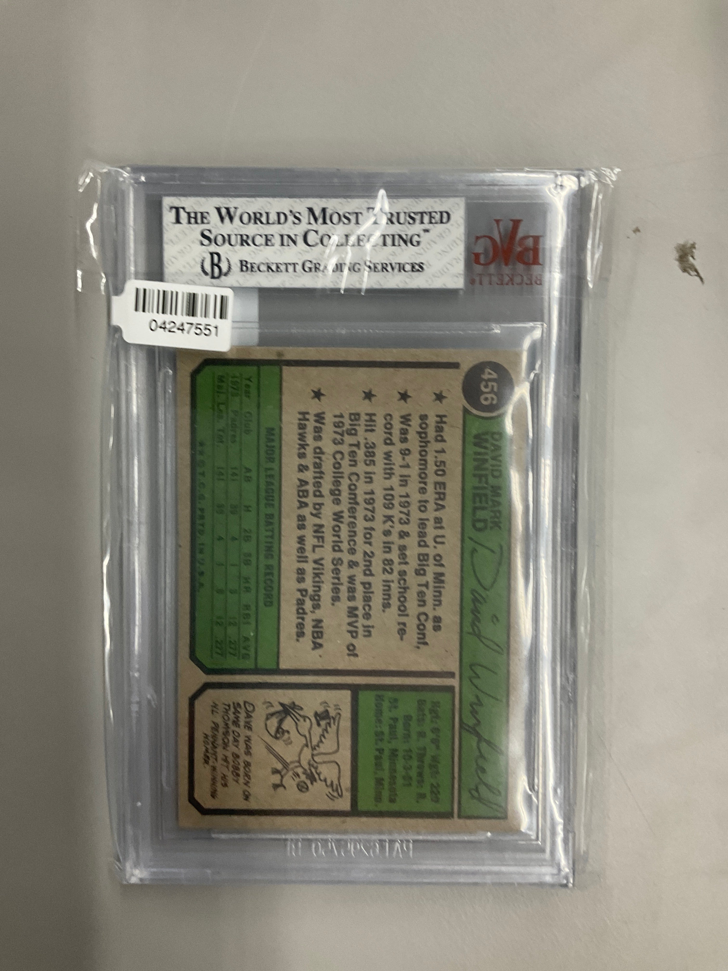 1974 Topps #456 Dave Winfield BVG 6 Padres
