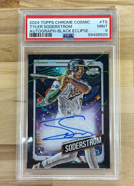 2024 Topps Chrome Cosmic Tyler Soderstrom Auto Black /10 PSA 9