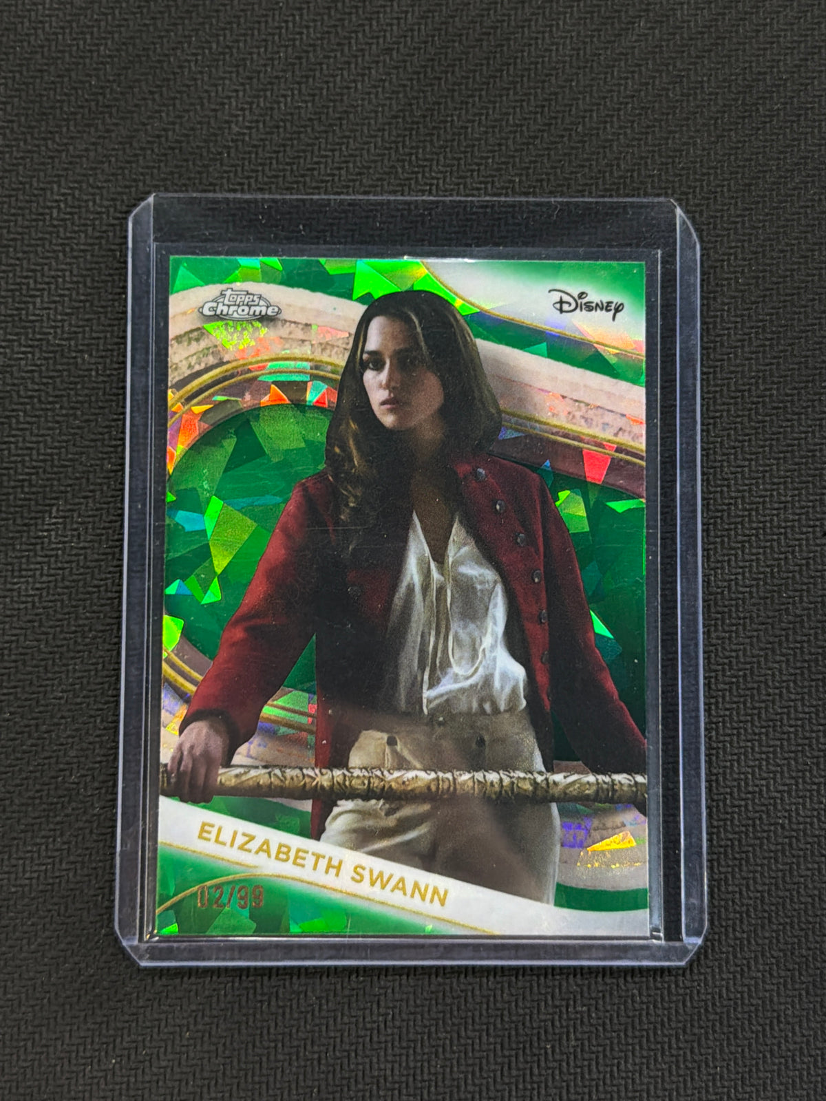 2025 Topps Chrome Disney Sapphire Elizabeth Swann Green /99