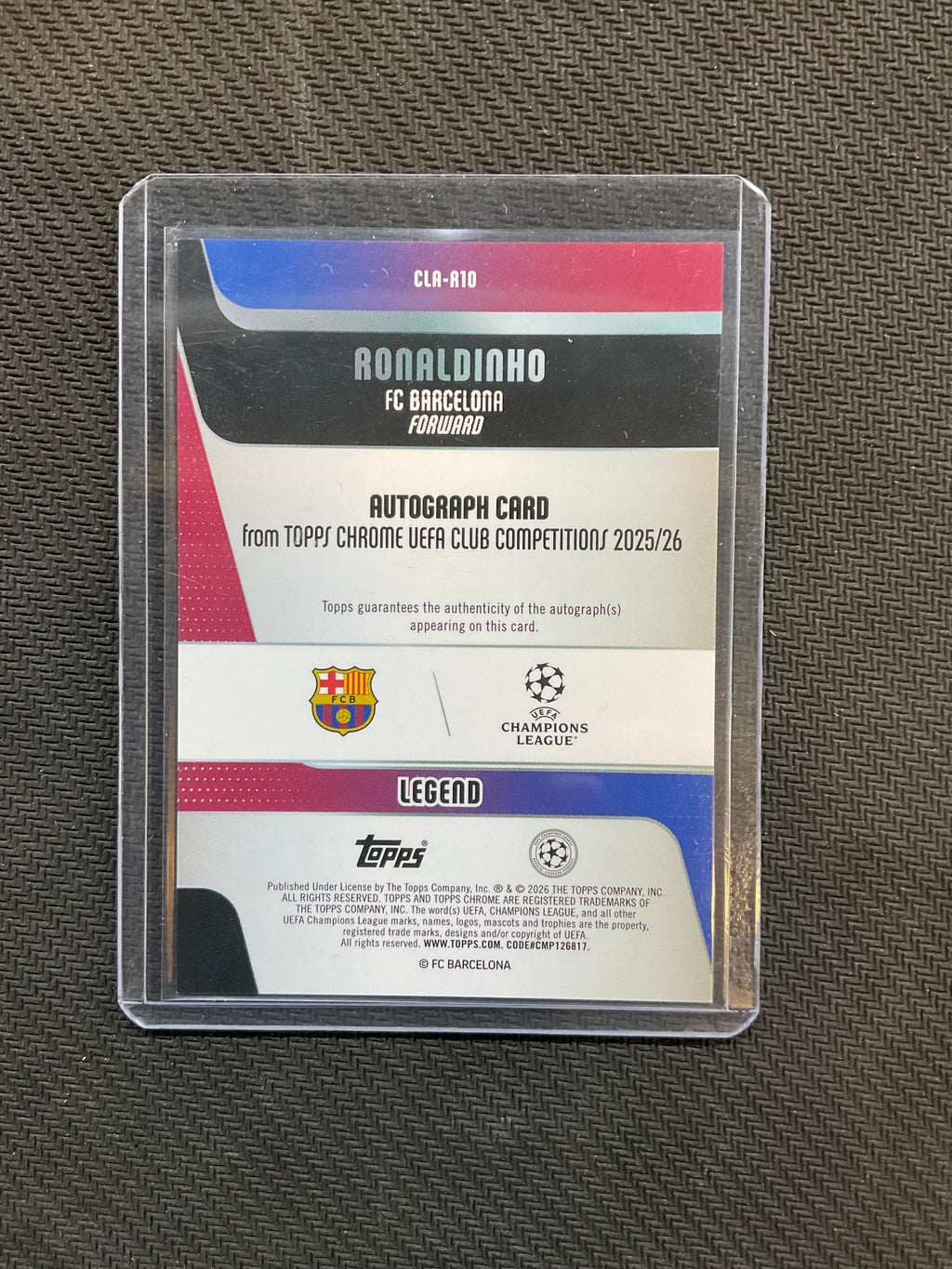 2025/26 Topps Chrome UEFA Ronaldinho Gold Lava Auto /50 Barcelona
