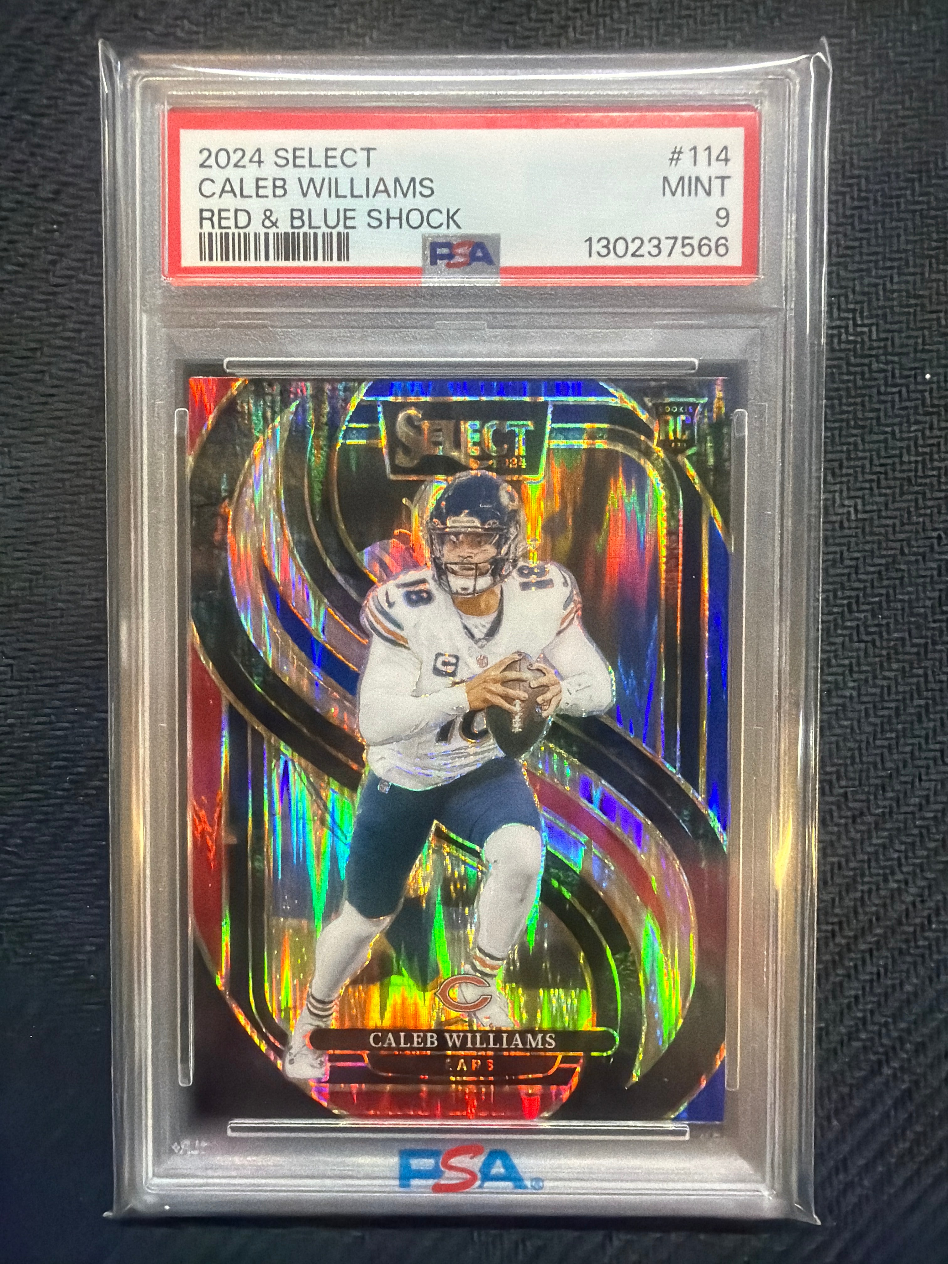 2024 Select Caleb Williams Rookie Red & Blue Shock PSA 9 566