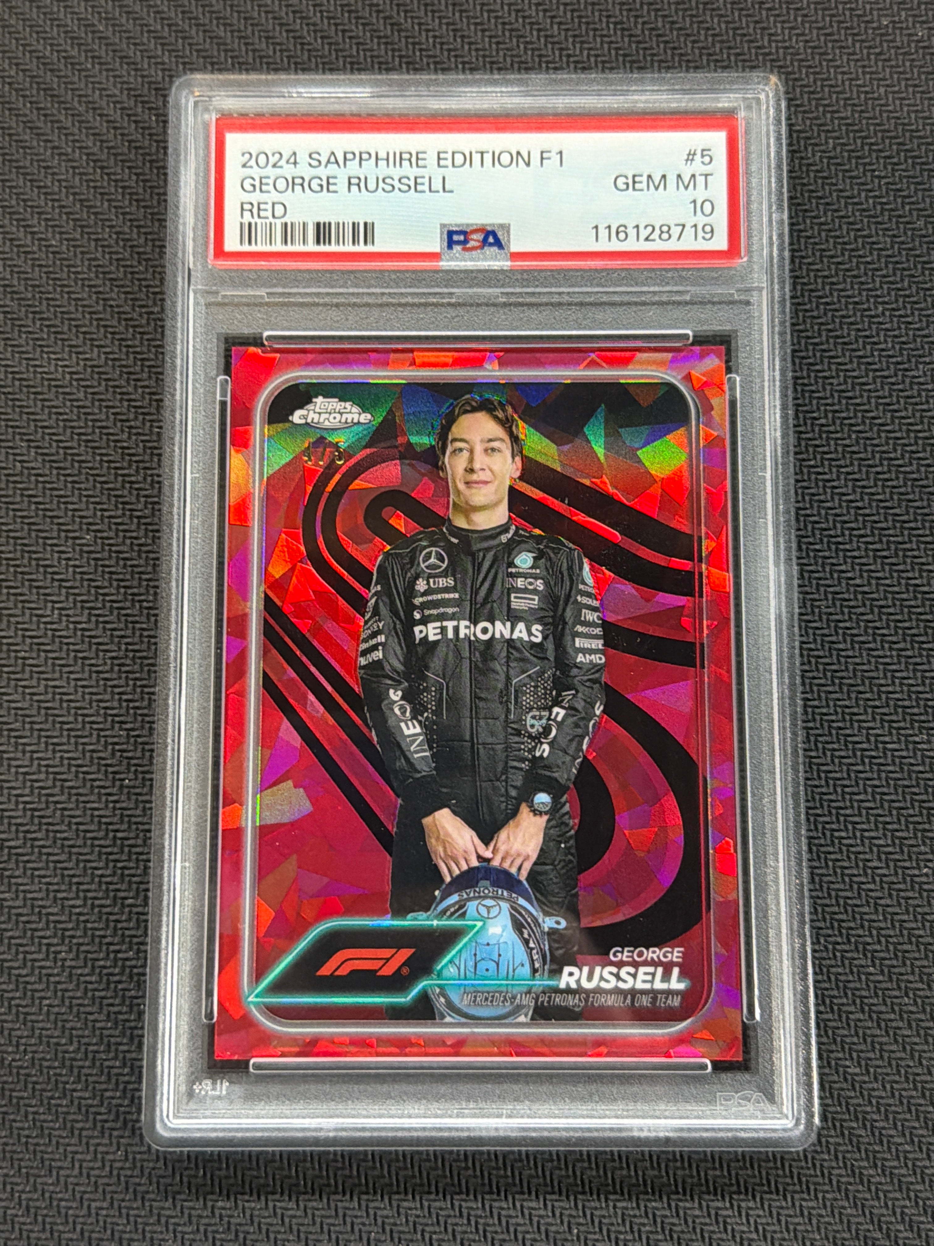 2024 Topps Chrome F1 Sapphire George Russell Red /5 #5 PSA 10 719
