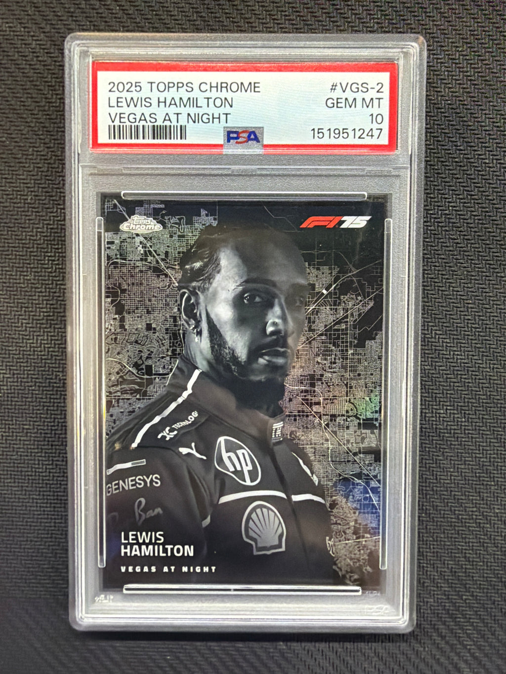 2025 Topps Chrome F1 Lewis Hamilton Vegas At Night PSA 10 Ferrari 247