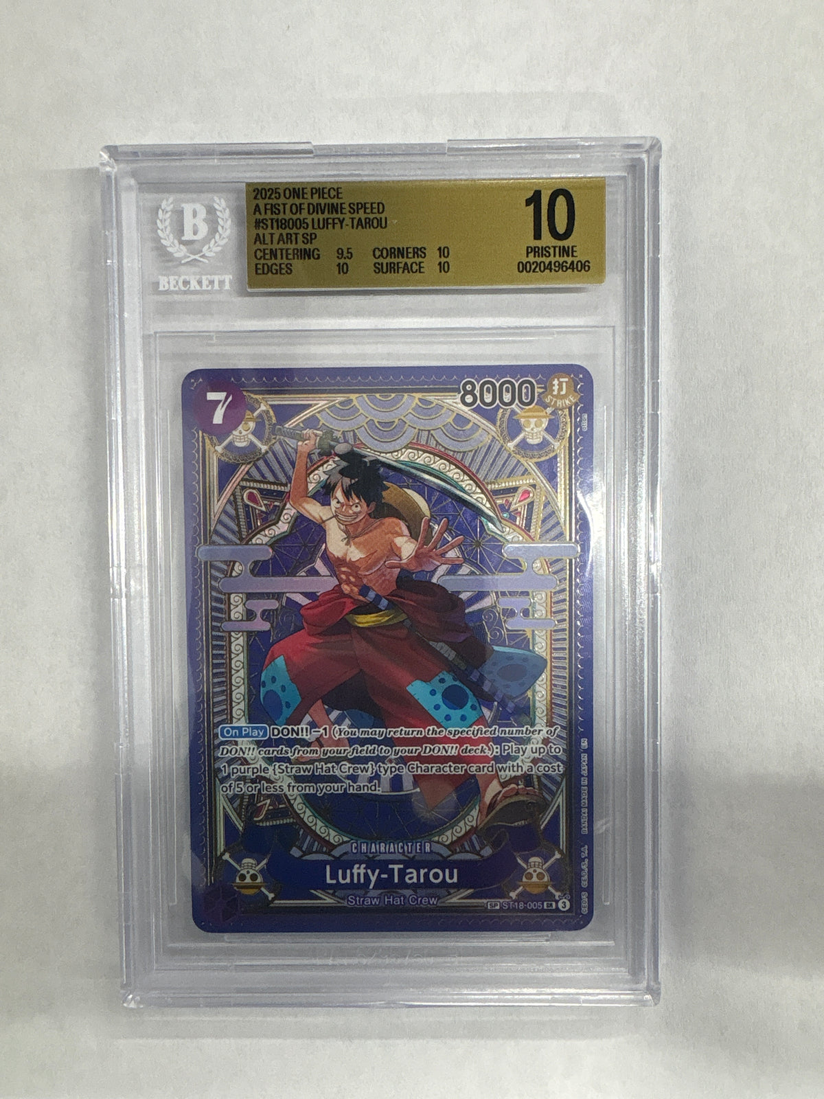 2025 One Piece ST18 Luffy-Tarou 005 Alt Art SP BGS 10