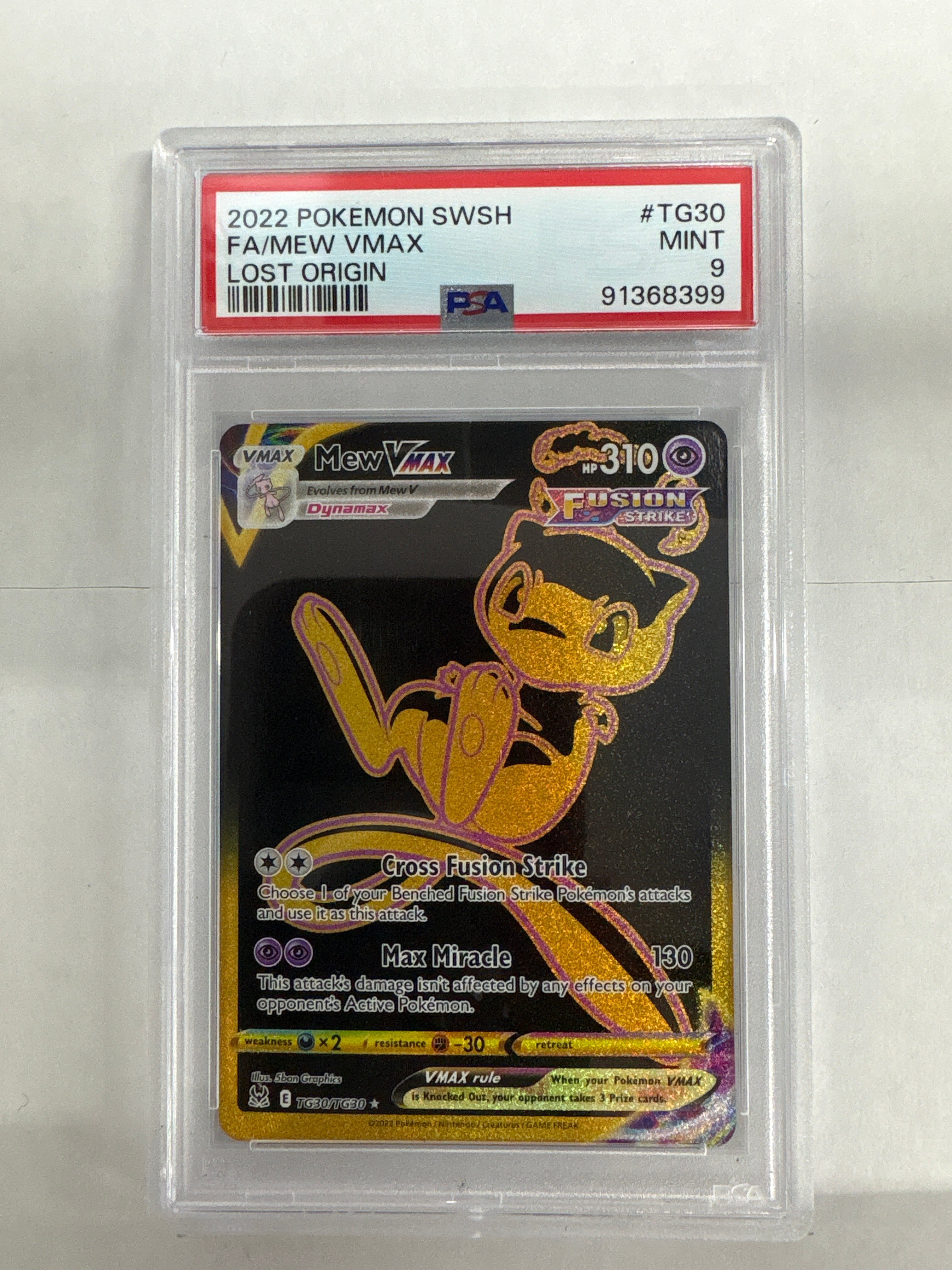 2022 Pokemon Lost Origin Mew Vmax TG30 PSA 9