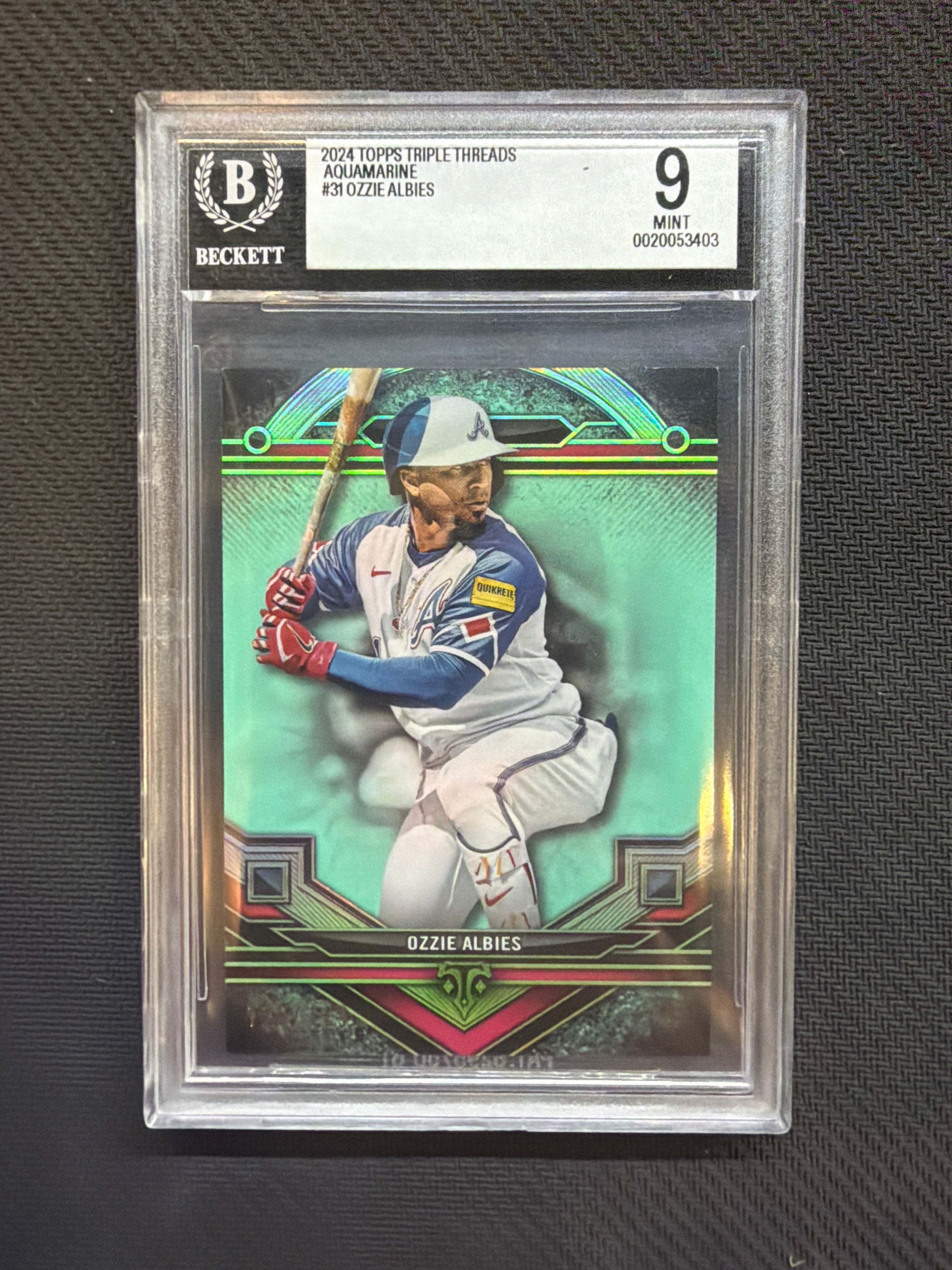 2024 Topps Triple Threads Ozzie Albies Aquamarine /149 BGS 9 Braves