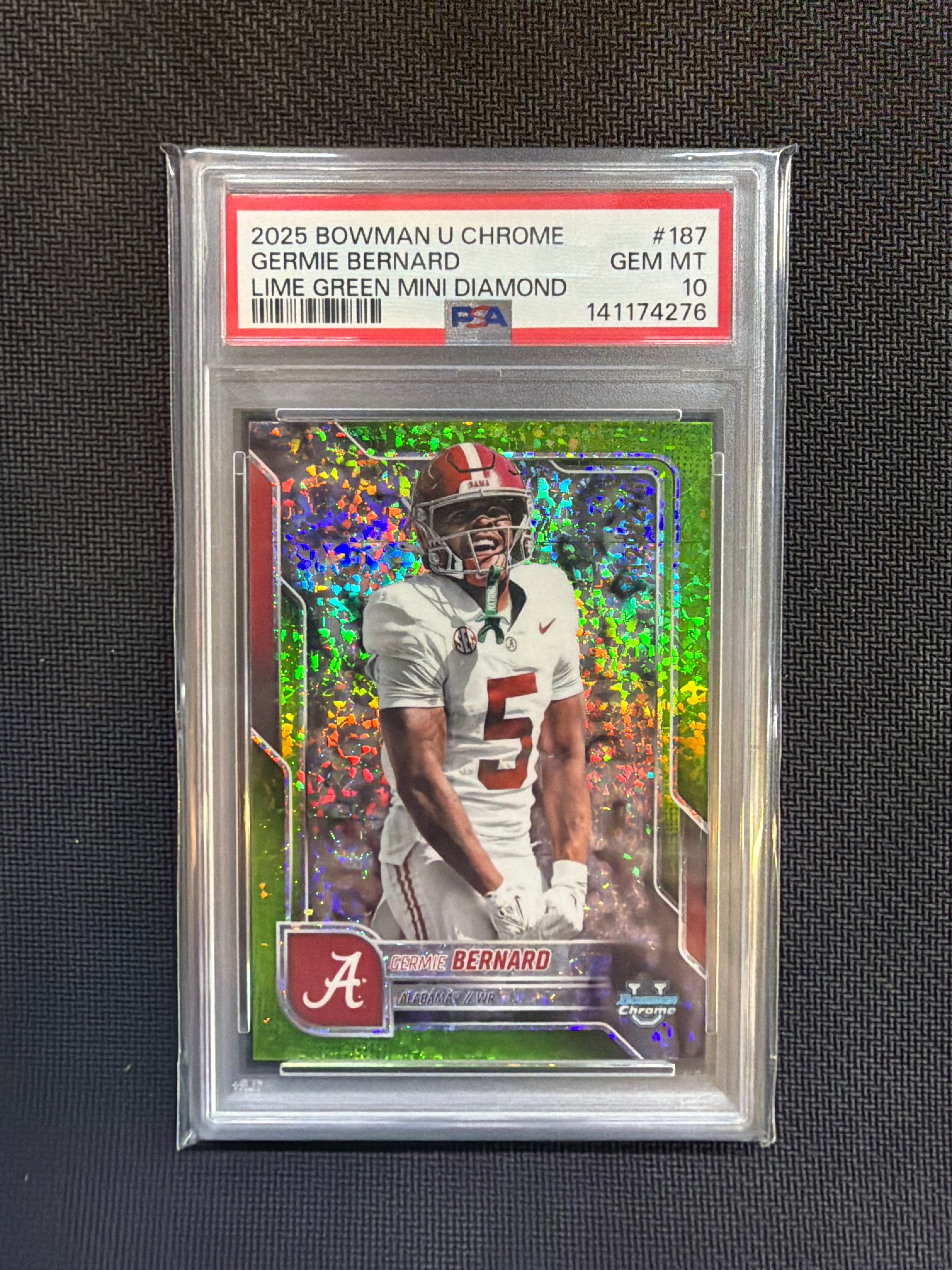 2025 Bowman U Chrome Germie Bernard Lime Green /275 PSA 10