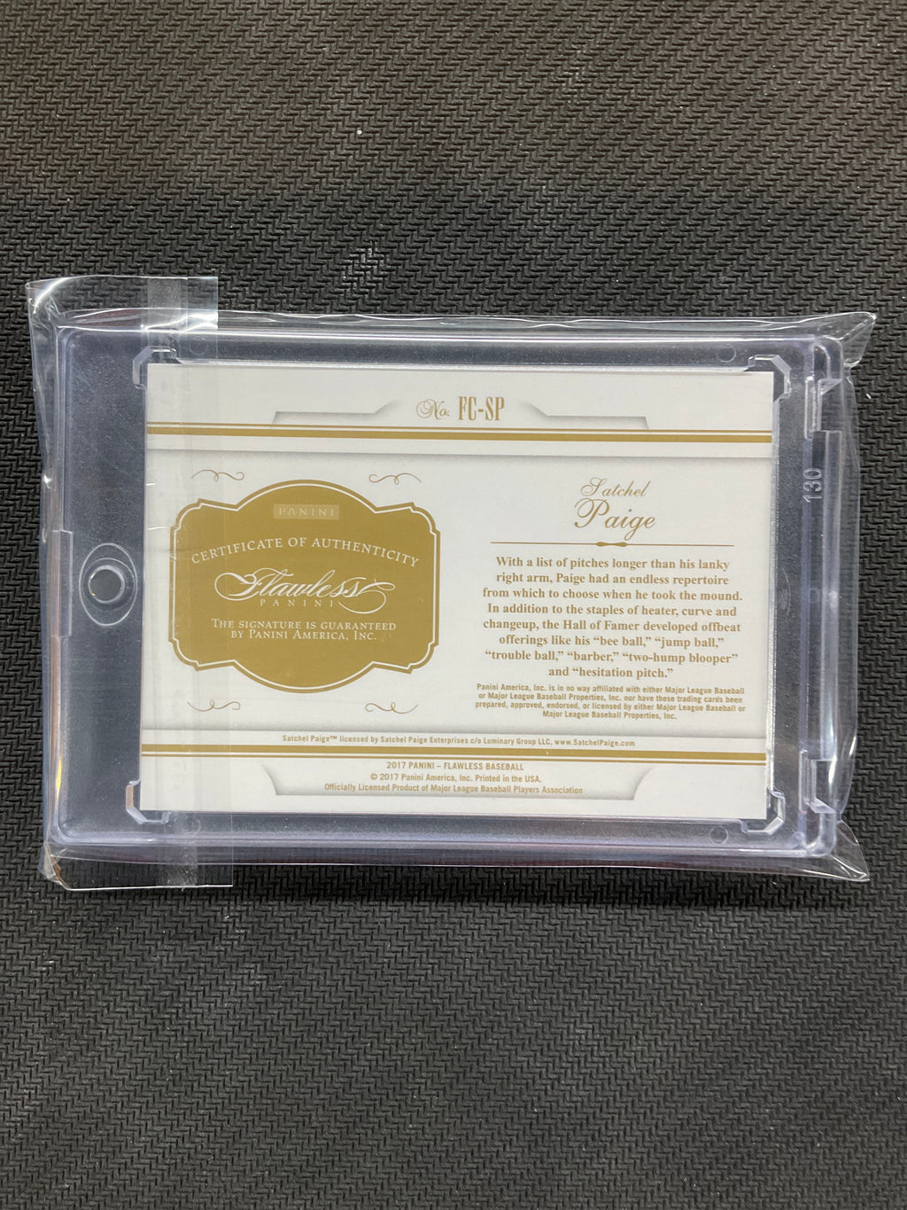 2017 Panini Flawless Satchel Paige Cut Auto /5 HOF