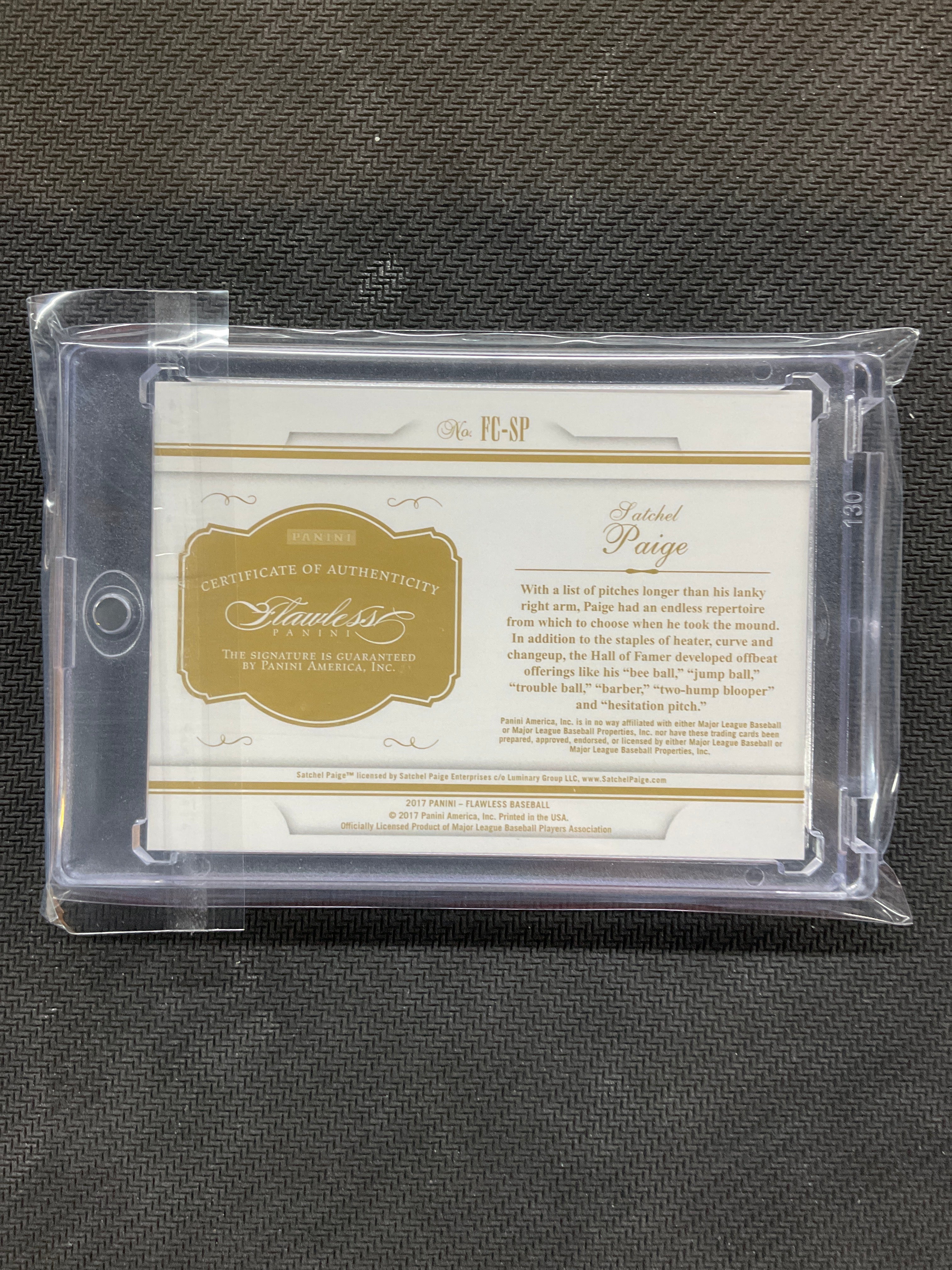 2017 Panini Flawless Satchel Paige Cut Auto /5 HOF