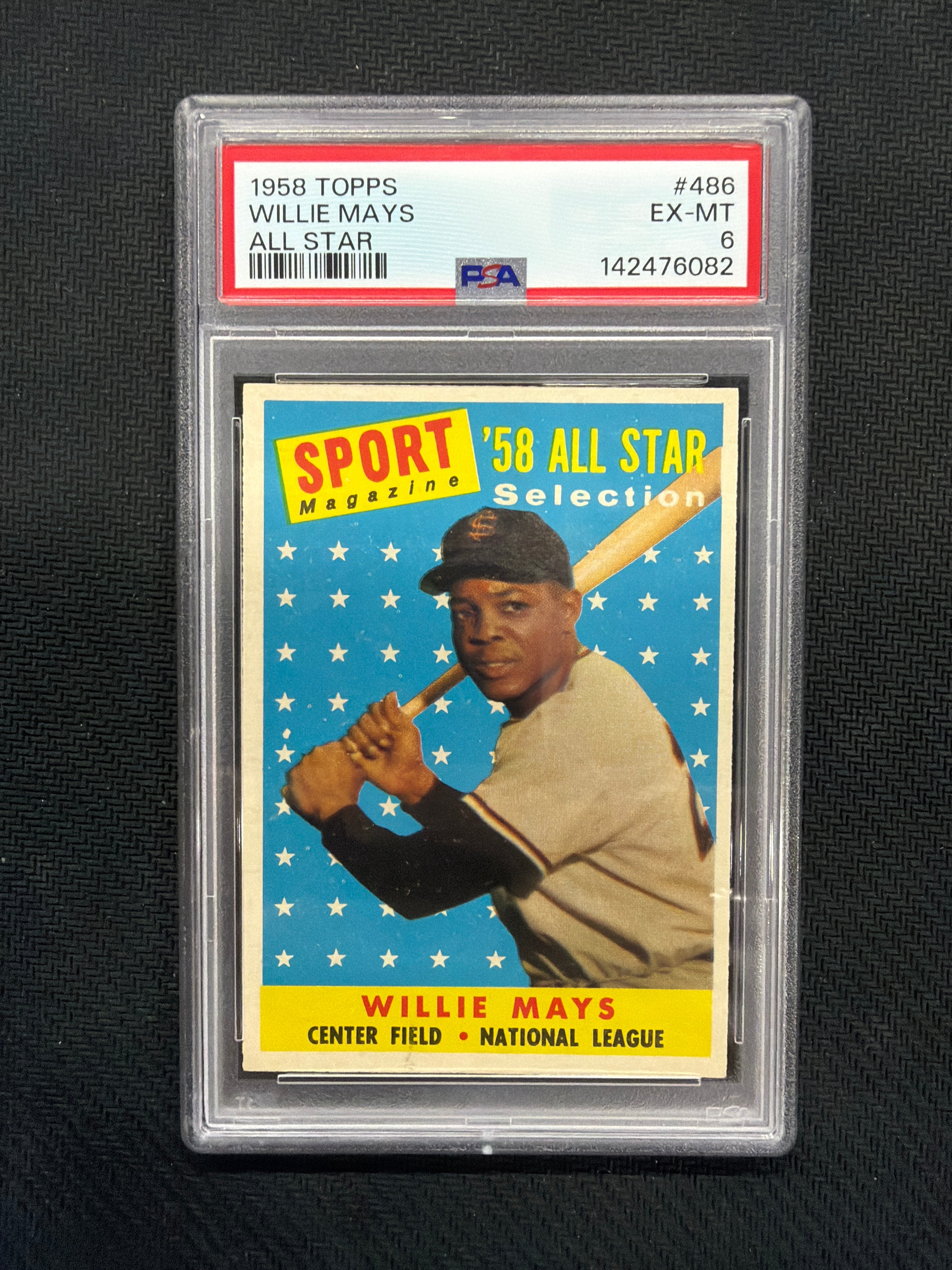 1958 Topps Willie Mays All Star PSA 6 Giants