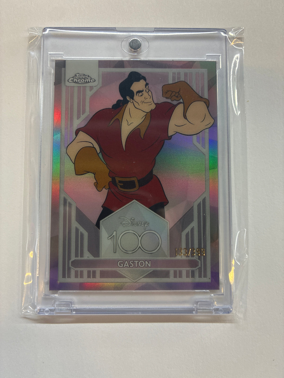 2023 Topps Chrome Disney 100 Gaston Pink Refractor /399