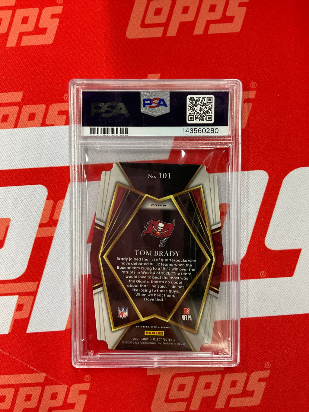 2021 Select Tom Brady Die Cut Silver PSA 9 Bucs