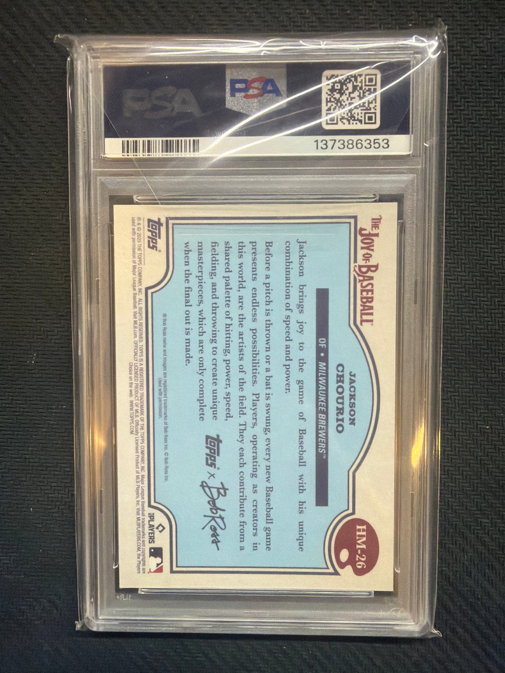 2025 Topps X Bob Ross Jackson Chourio Happy Mistakes PSA 10 353
