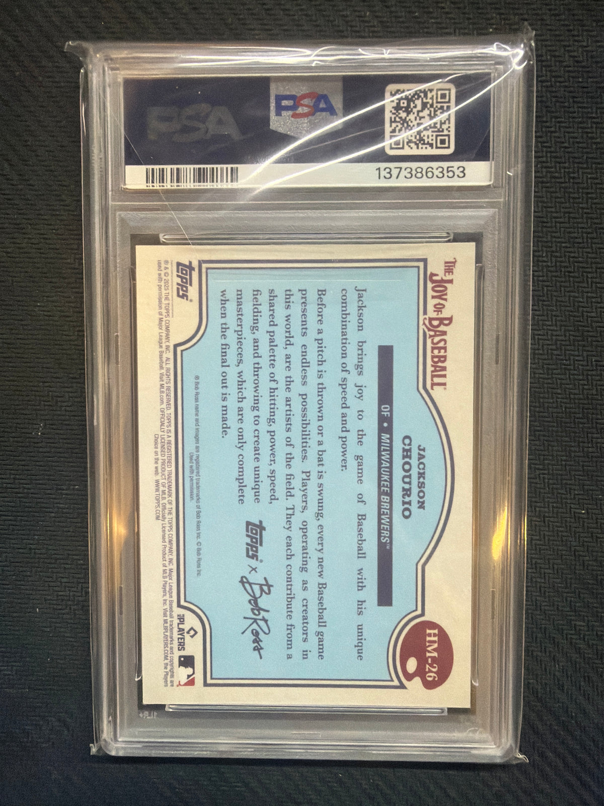 2025 Topps X Bob Ross Jackson Chourio Happy Mistakes PSA 10 353