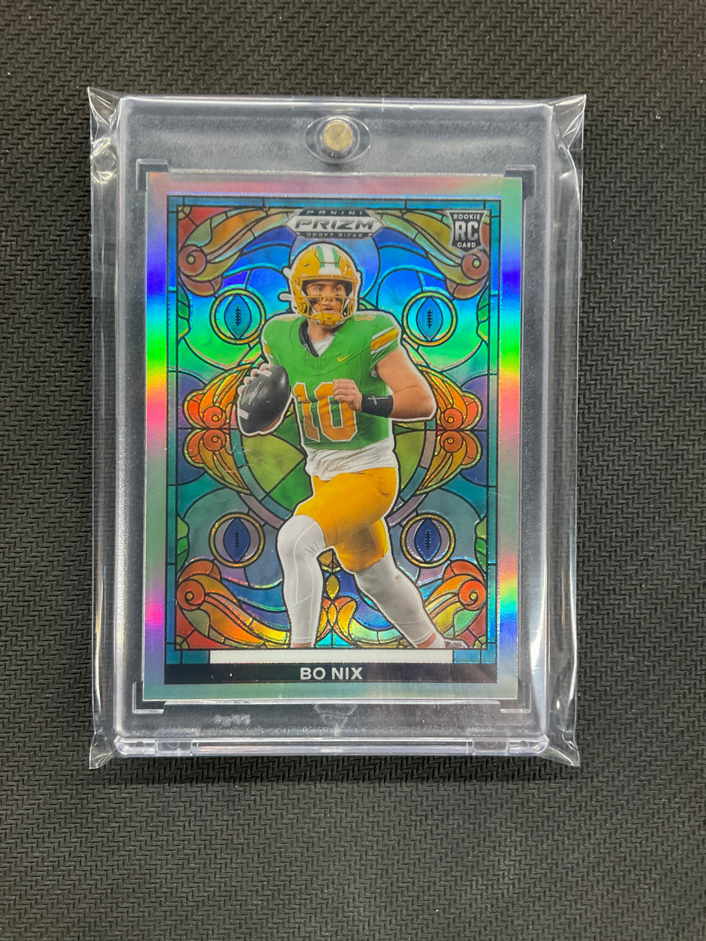 2024 Prizm Draft Bo Nix Stained Glass Case Hit Oregon