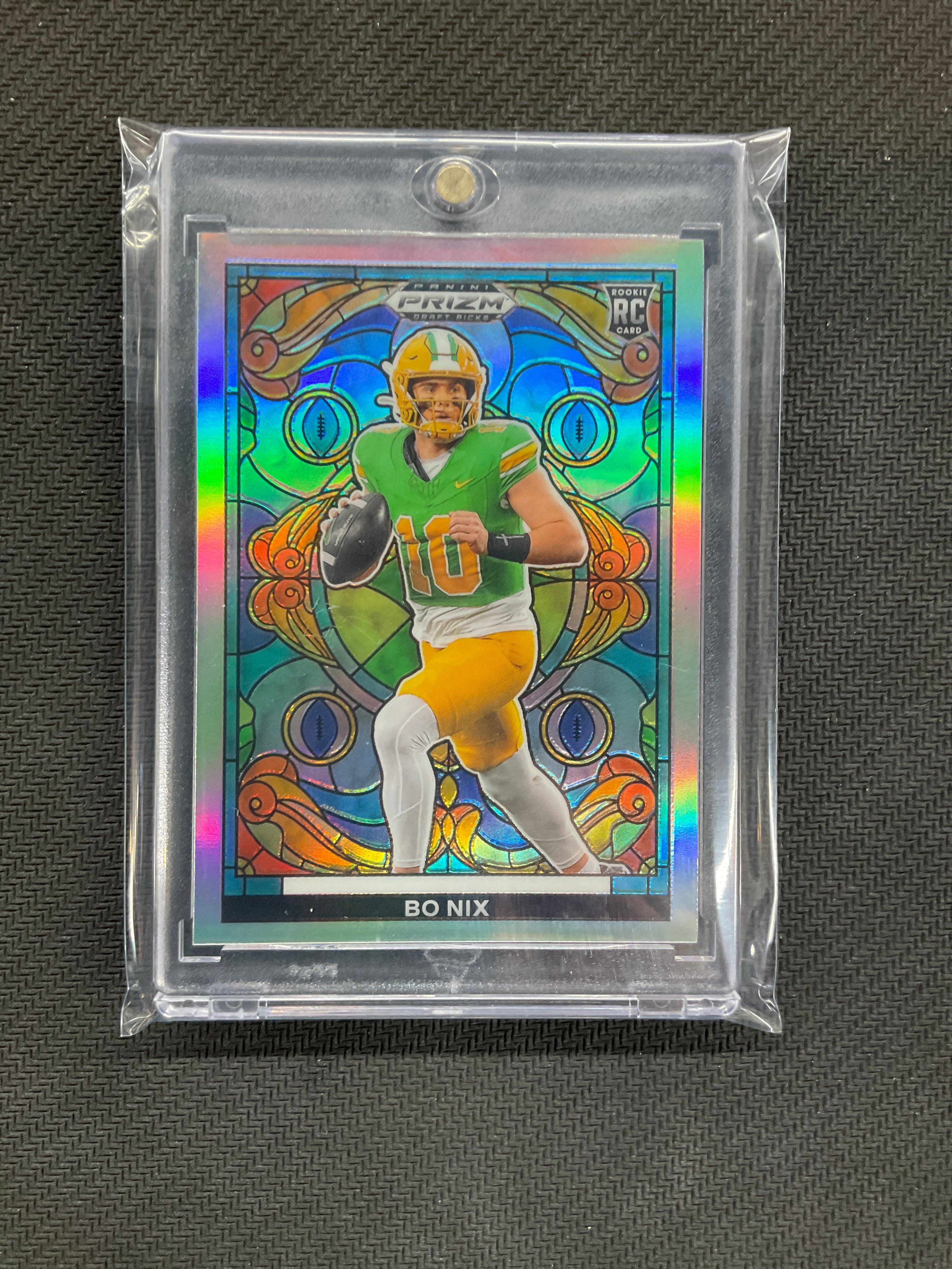 2024 Prizm Draft Bo Nix Stained Glass Case Hit Oregon