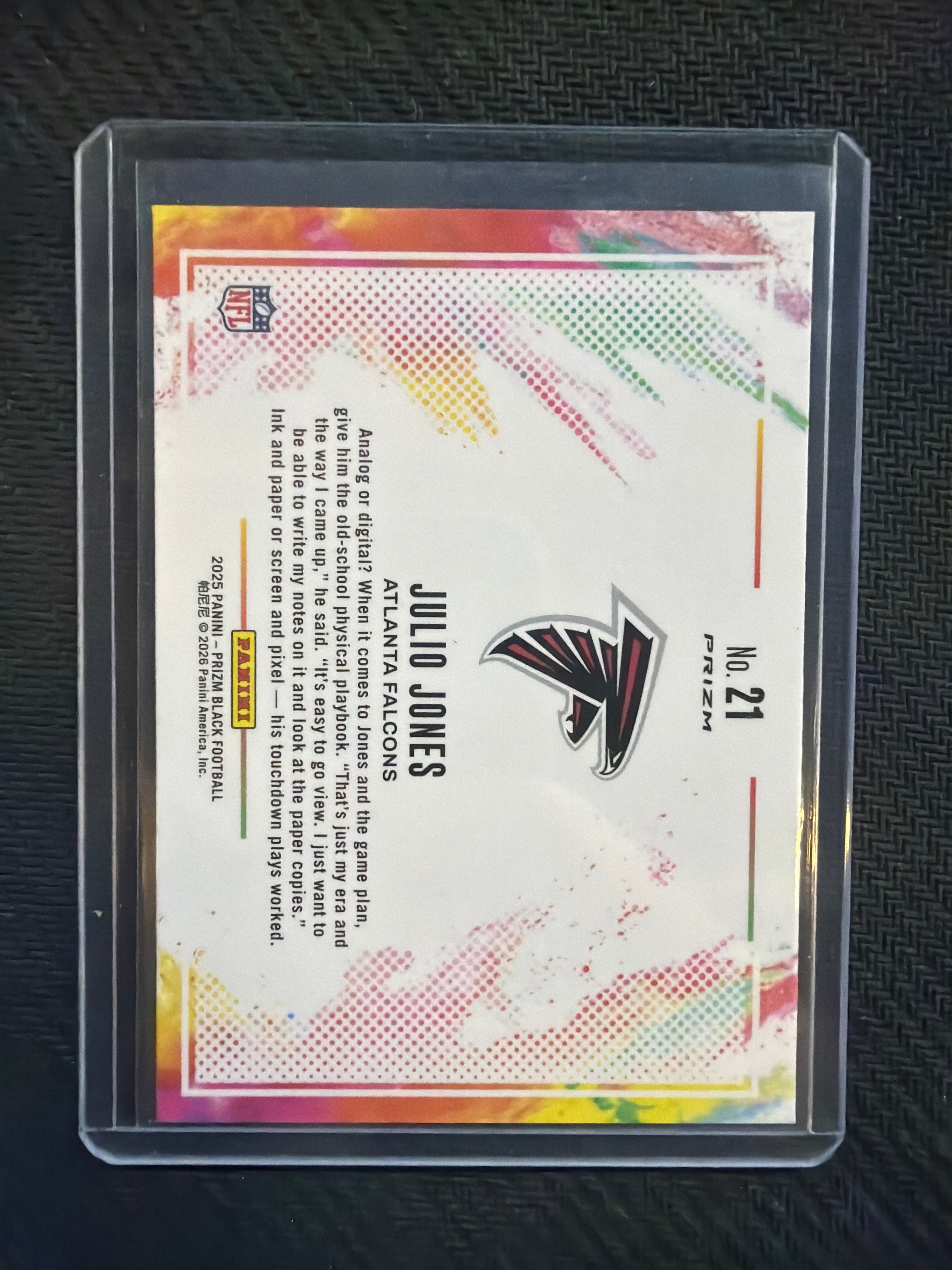 2025 Panini Prizm Black Julio Jones Color Blast #21 SSP Flacons