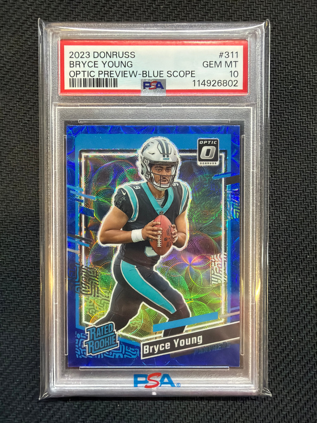 2023 Donrss Optic Preview Bryce Young Blue Scope PSA 10 #311 802 Panthers