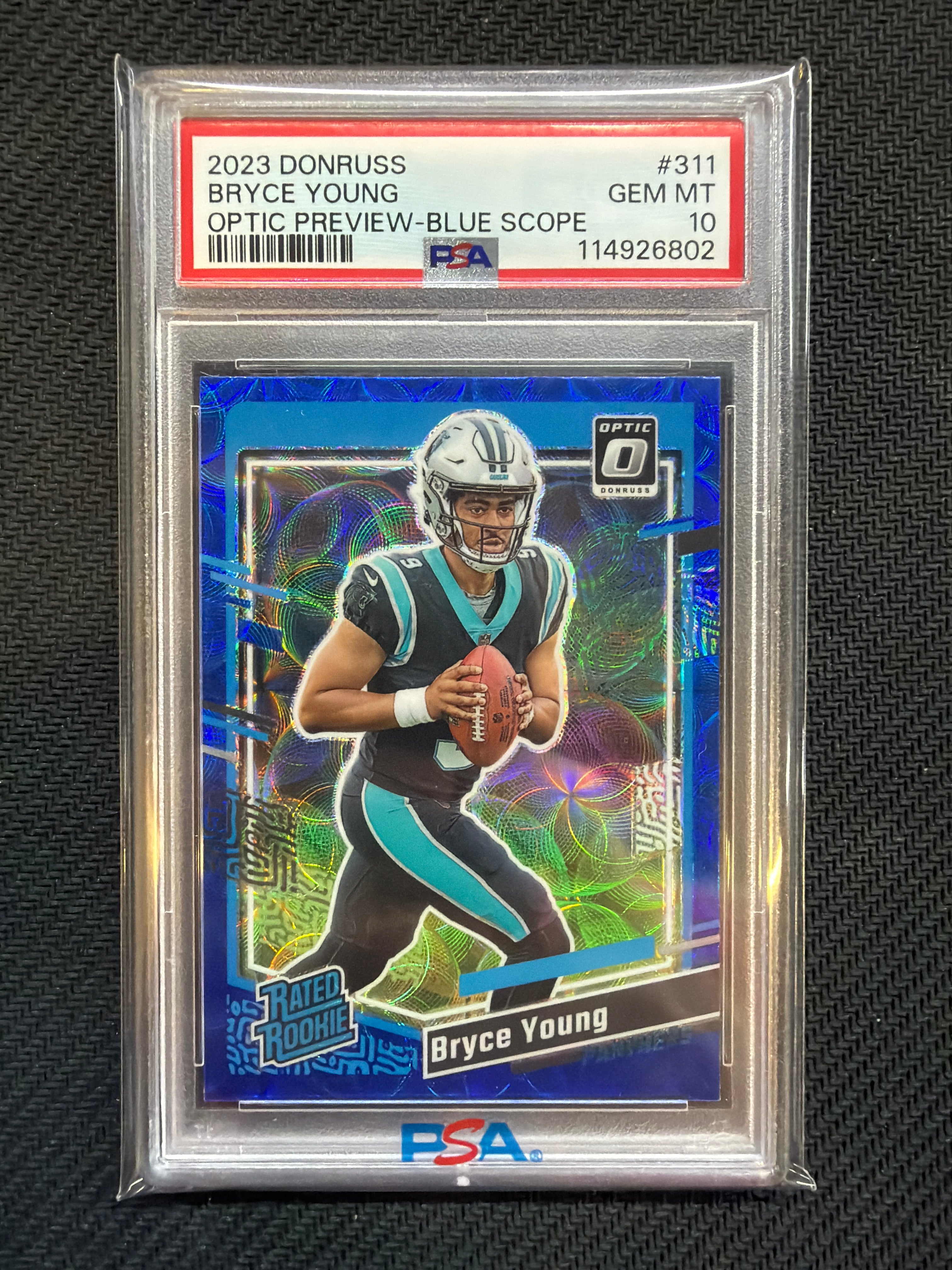 2023 Donrss Optic Preview Bryce Young Blue Scope PSA 10 #311 802 Panthers