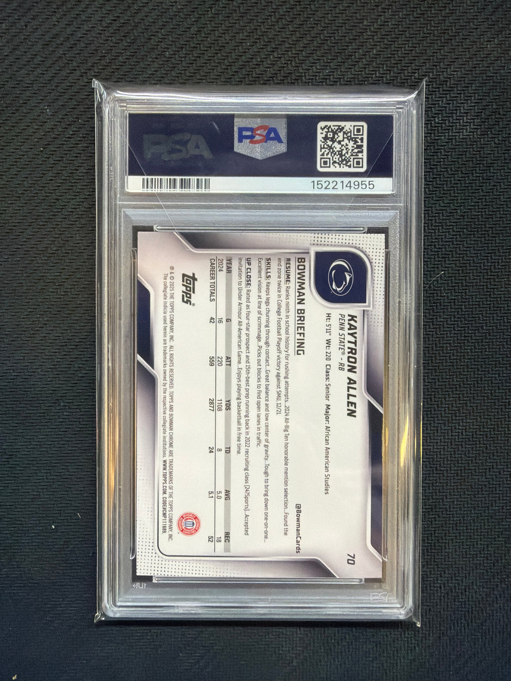 2025 Bowman U Chrome Kaytron Allen Green /99 PSA 9
