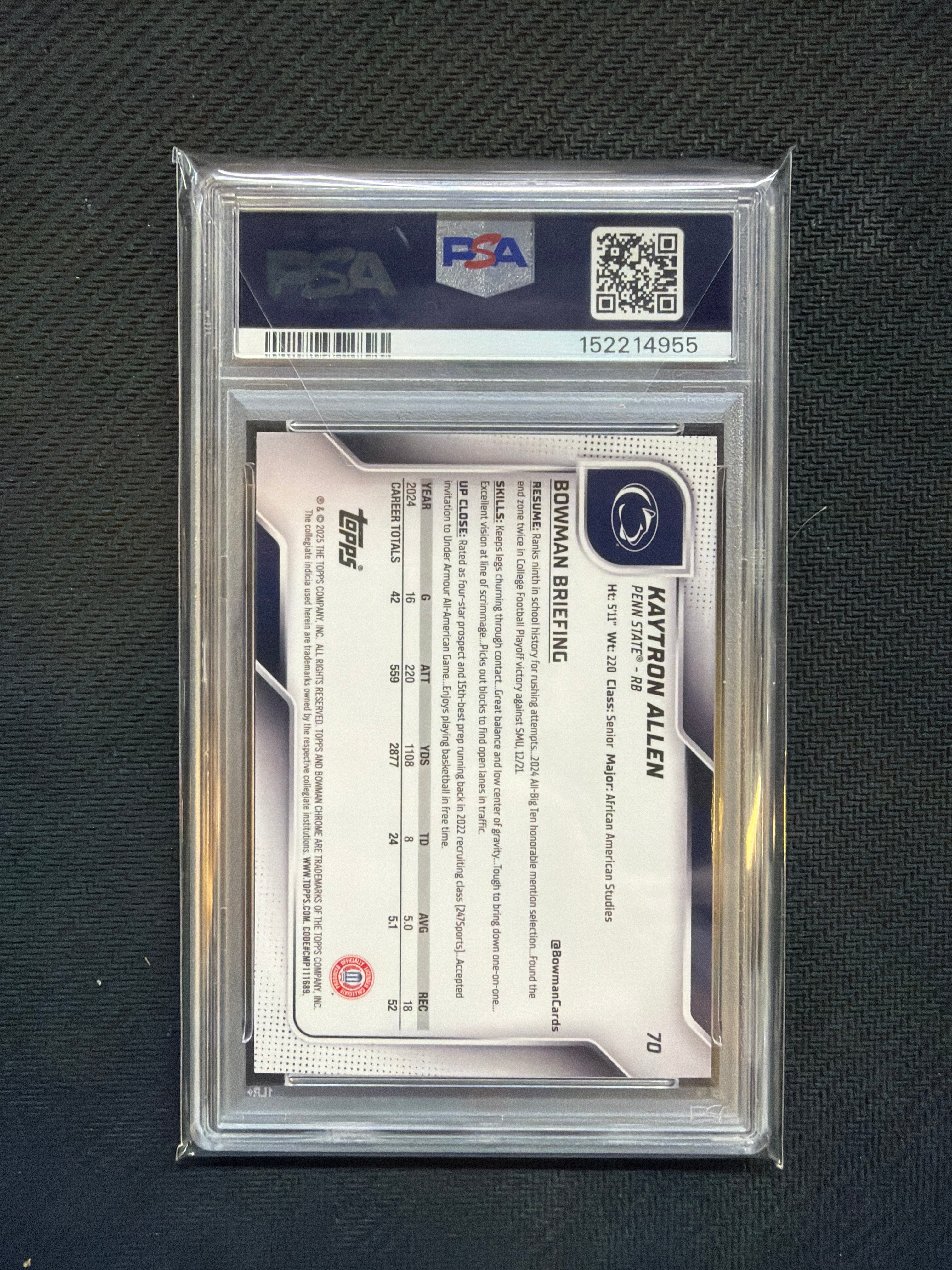 2025 Bowman U Chrome Kaytron Allen Green /99 PSA 9