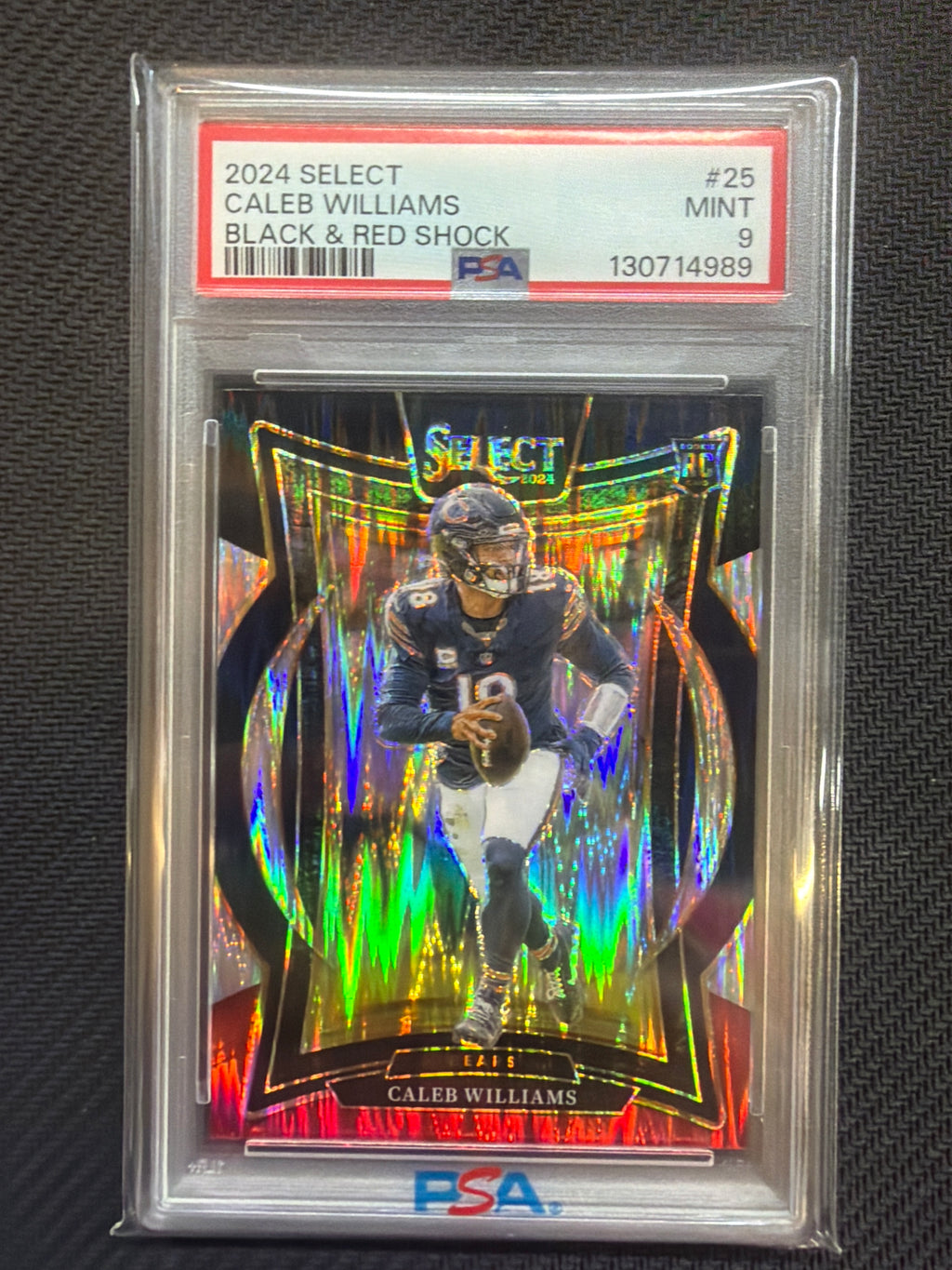 2024 Select Caleb Williams Black & Red Shock Rookie PSA 9 989