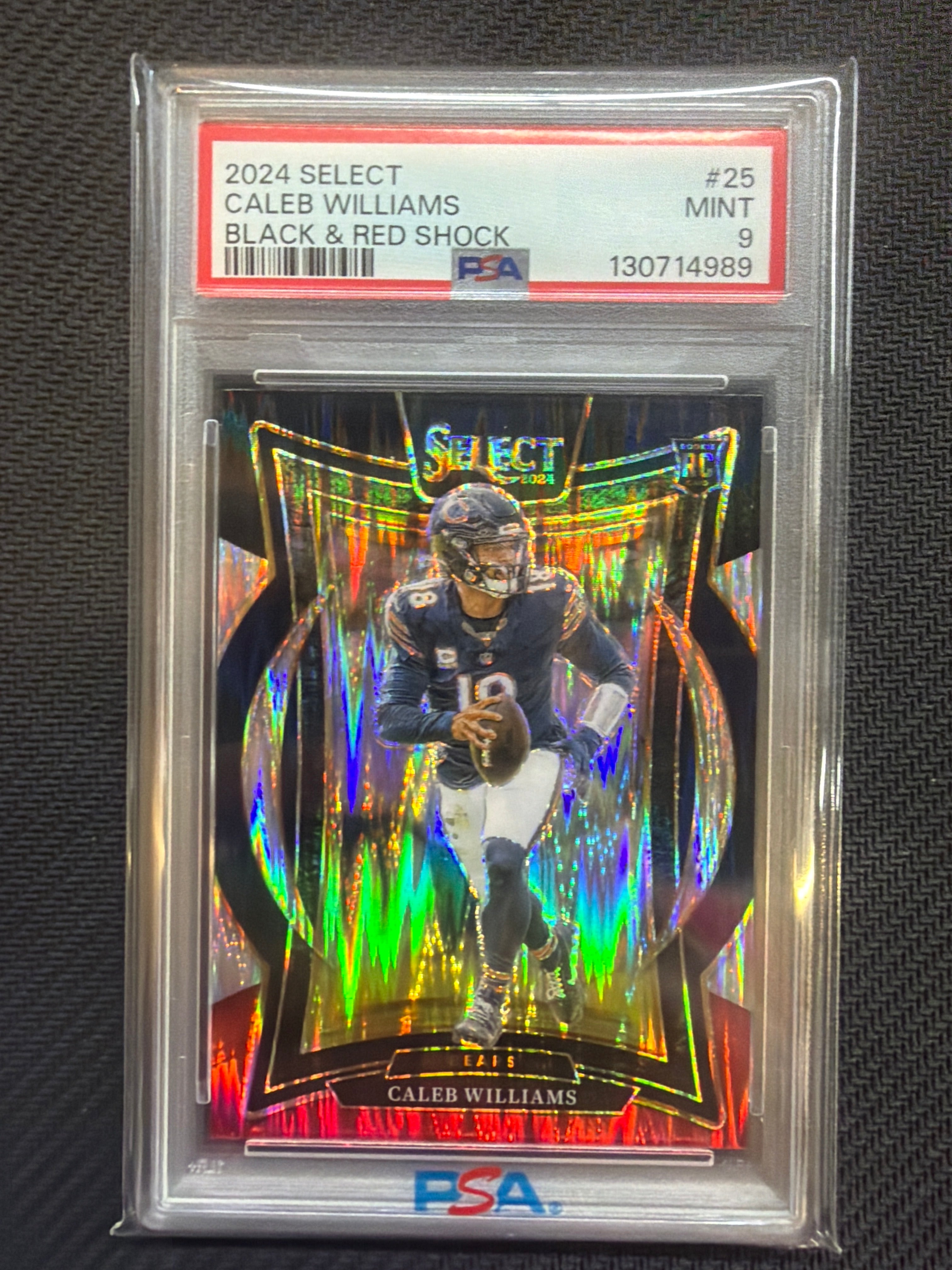 2024 Select Caleb Williams Black & Red Shock Rookie PSA 9 989