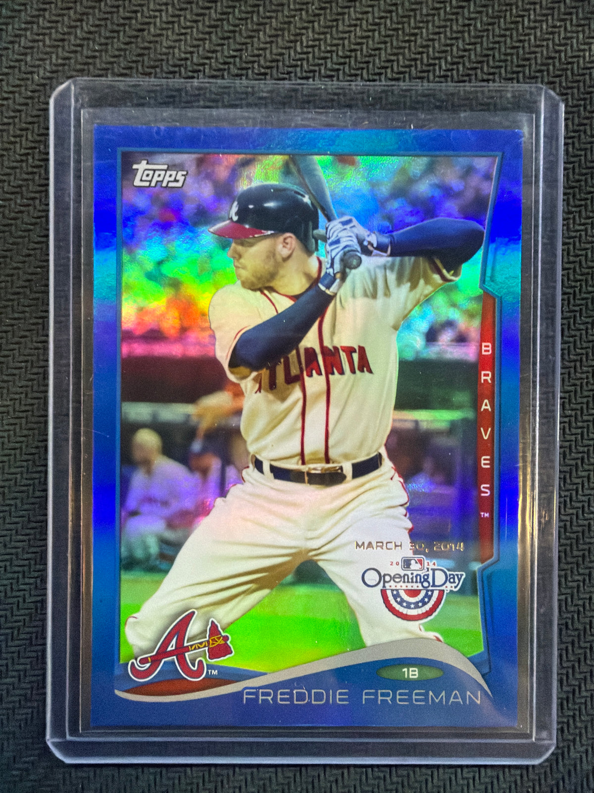 2014 Topps Freddie Freeman Opening Day Blue Foil /2014 Braves