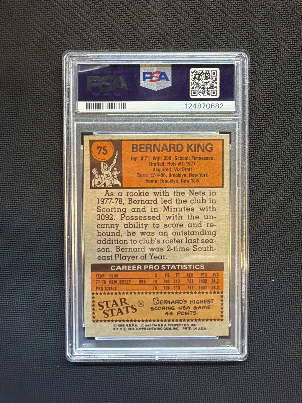 1978 Topps Bernard King #75 PSA 8