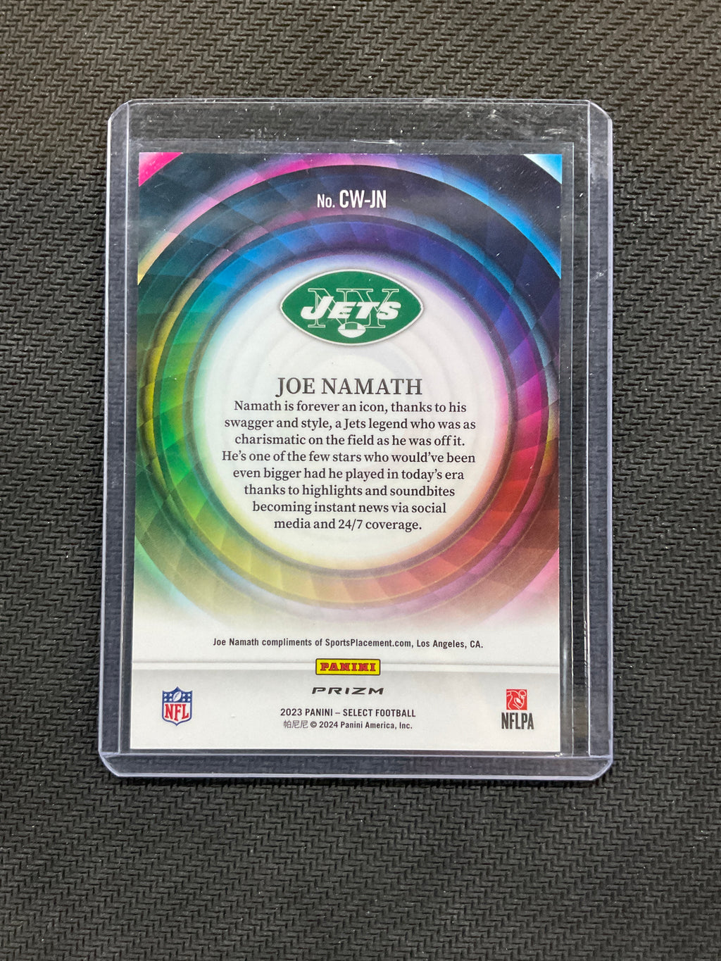 2023 Select Joe Namath Color Wheel Jets