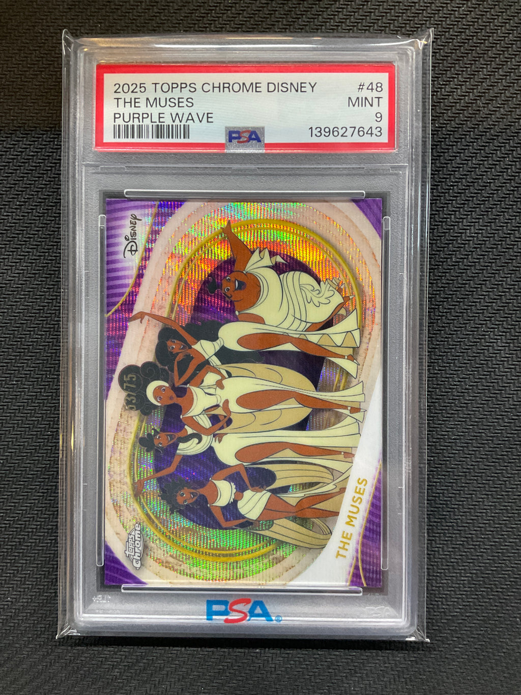 2025 Topps Chrome Disney The Muses Purple Wave /75 PSA 9 643