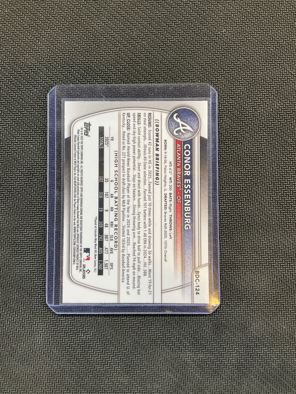2025 Bowman Conor Essenburg Reptillian /125 Braves
