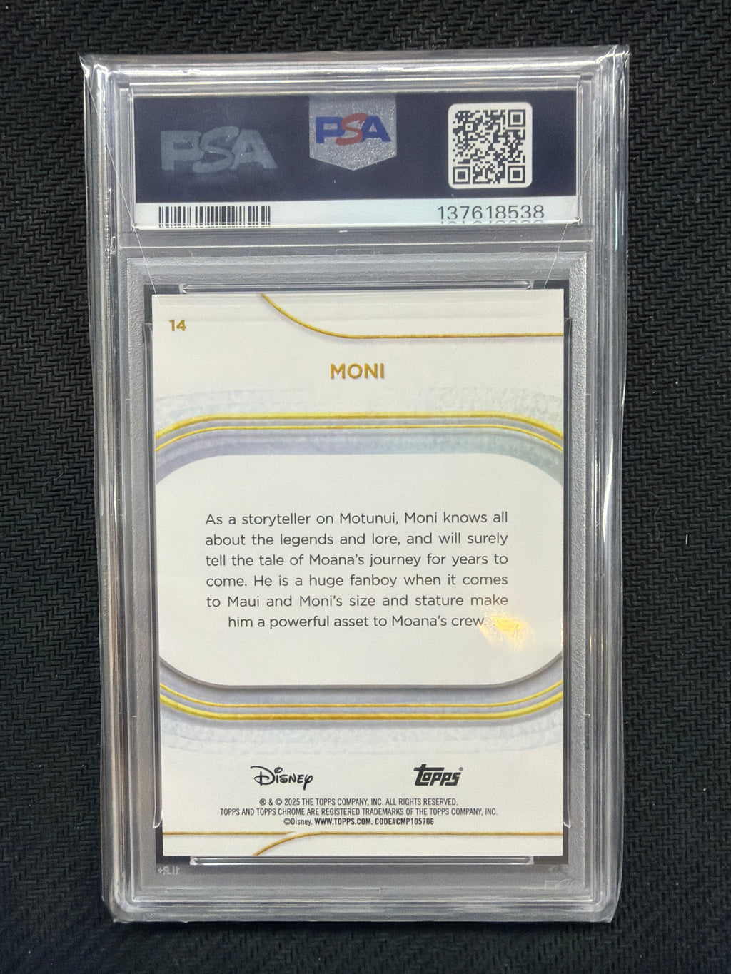 2025 Topps Chrome Disney Moni Black Wave /10 PSA 10