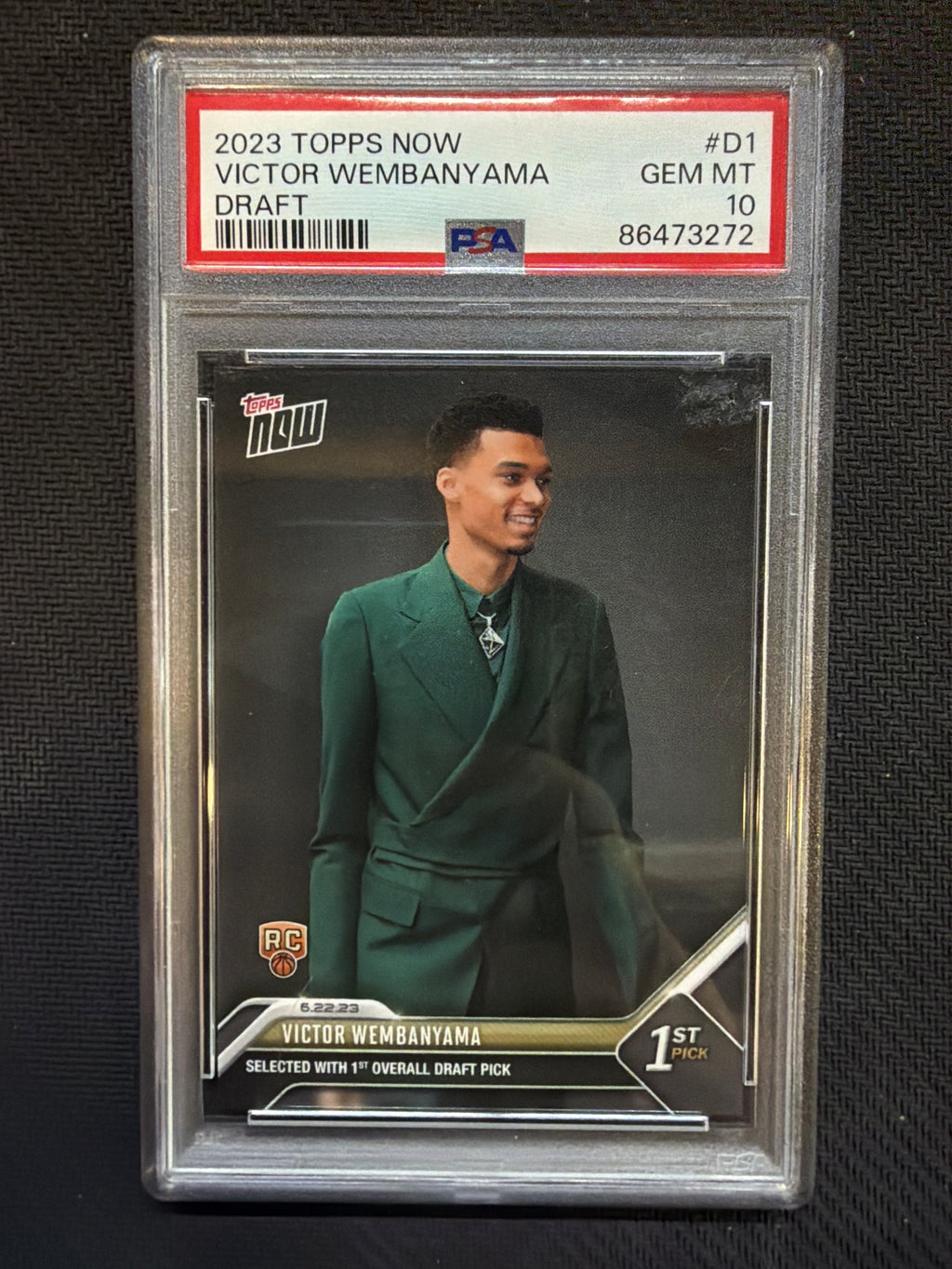2023 Topps Now Victor Wembanyama Rookie Draft #D1 PSA 10