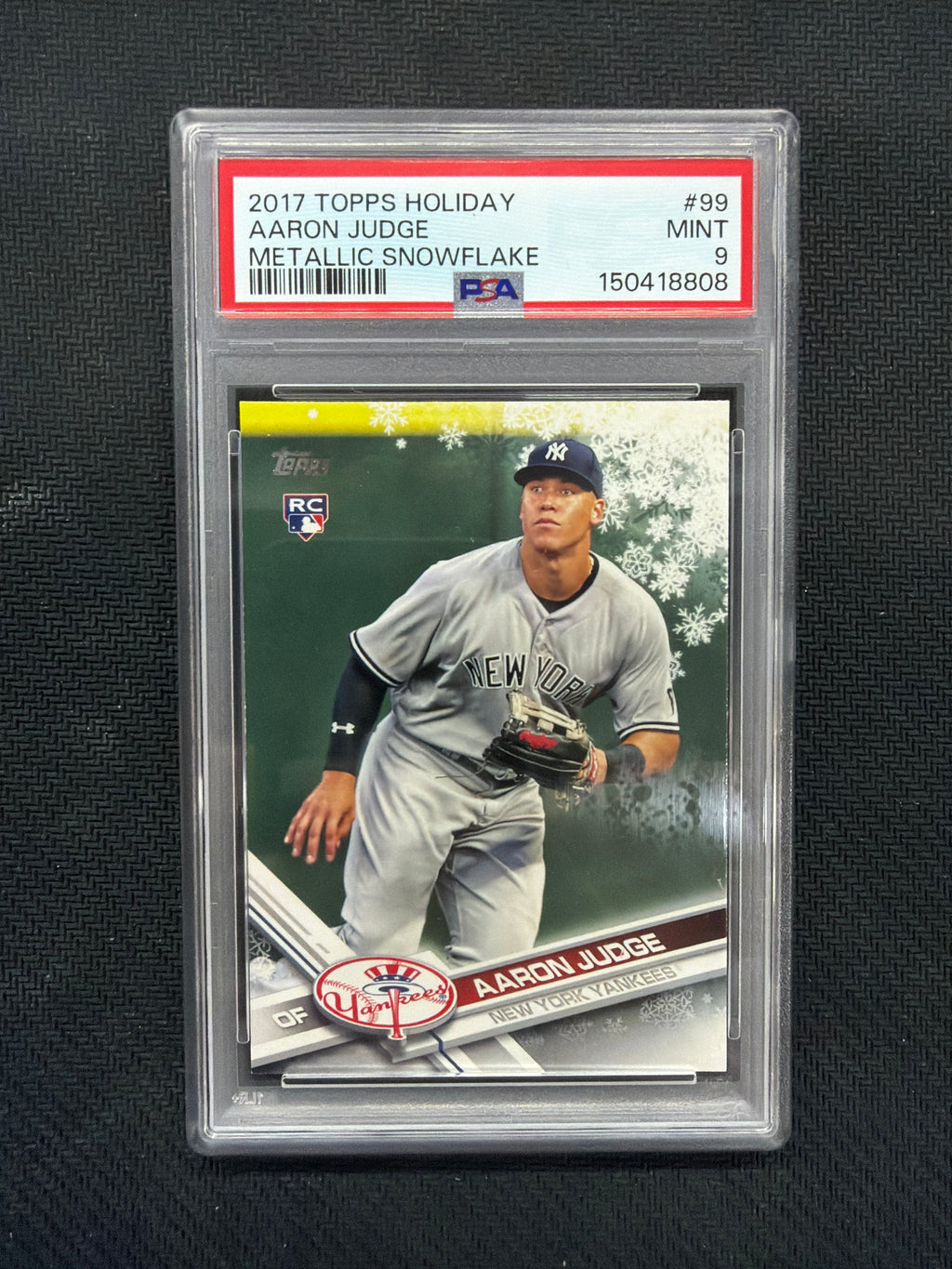 2017 Topps Holiday Aaron Judge Metallic Snowflake Rookie PSA 9 Yankees