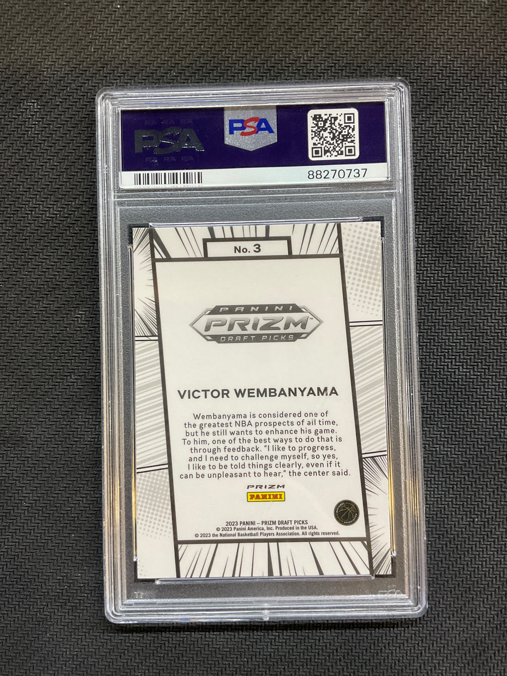 2023 Prizm Draft Picks Victor Wembanyama Manga PSA 9 Spurs