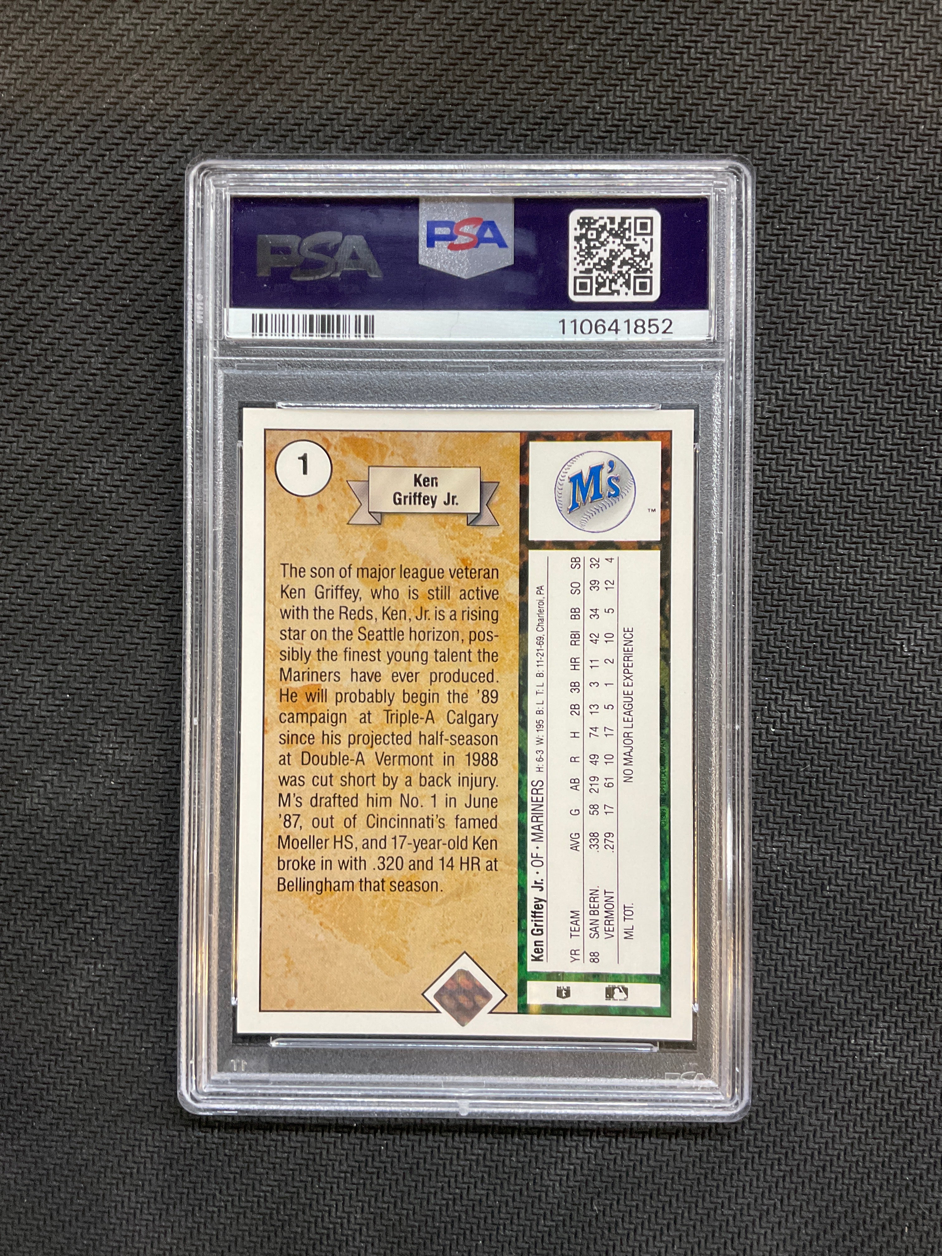 1989 Upper Deck Ken Griffey Jr. Star Rookie #1 PSA 8 852