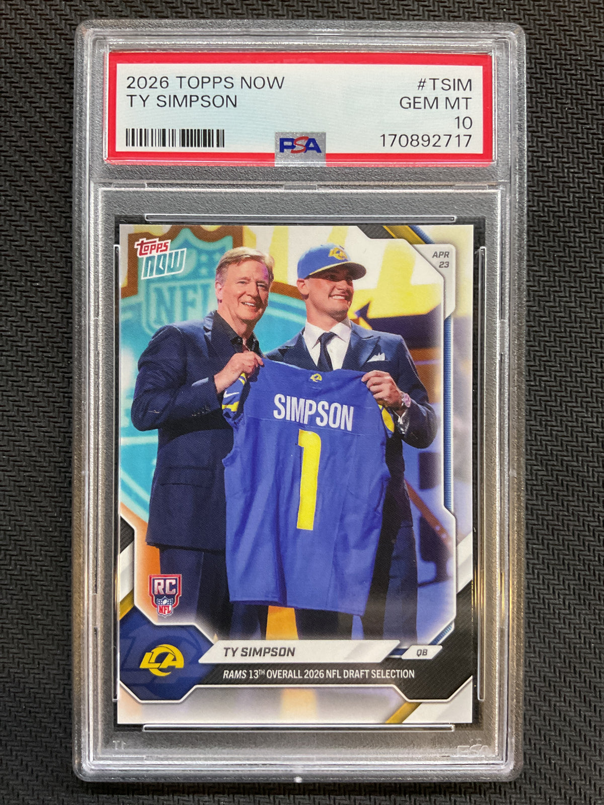 2026 Topps Now #TSIM Ty Simpson PSA 10 717